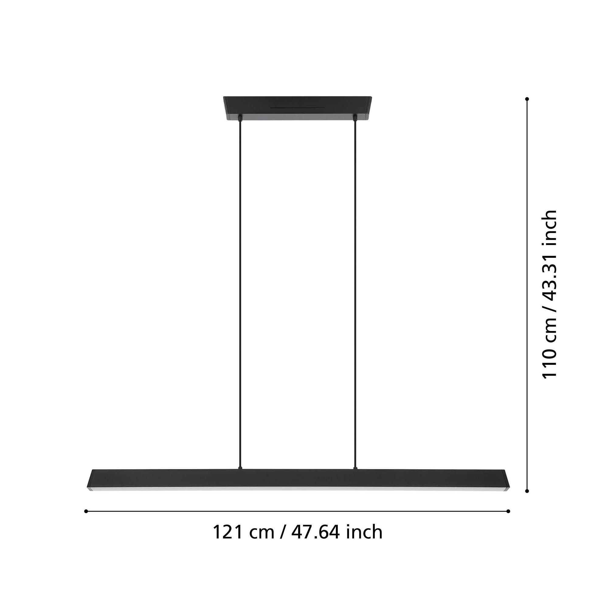 Suspension en métal noir SIMOLARIS-Z led intégrée 35W