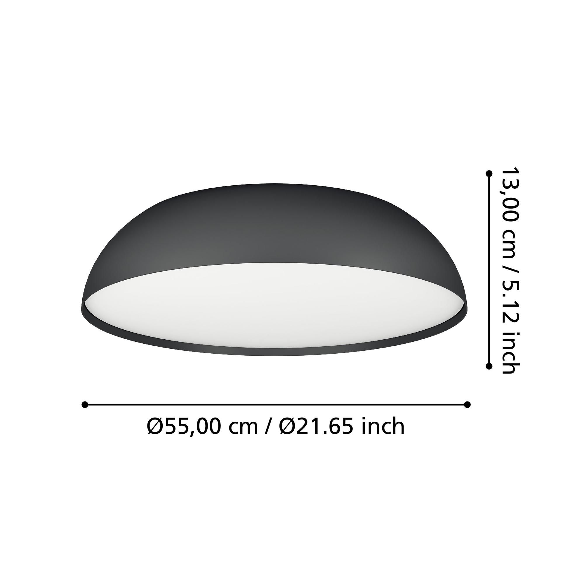 Plafonnier en métal noir TOLLOS-Z led intégrée 3X11W