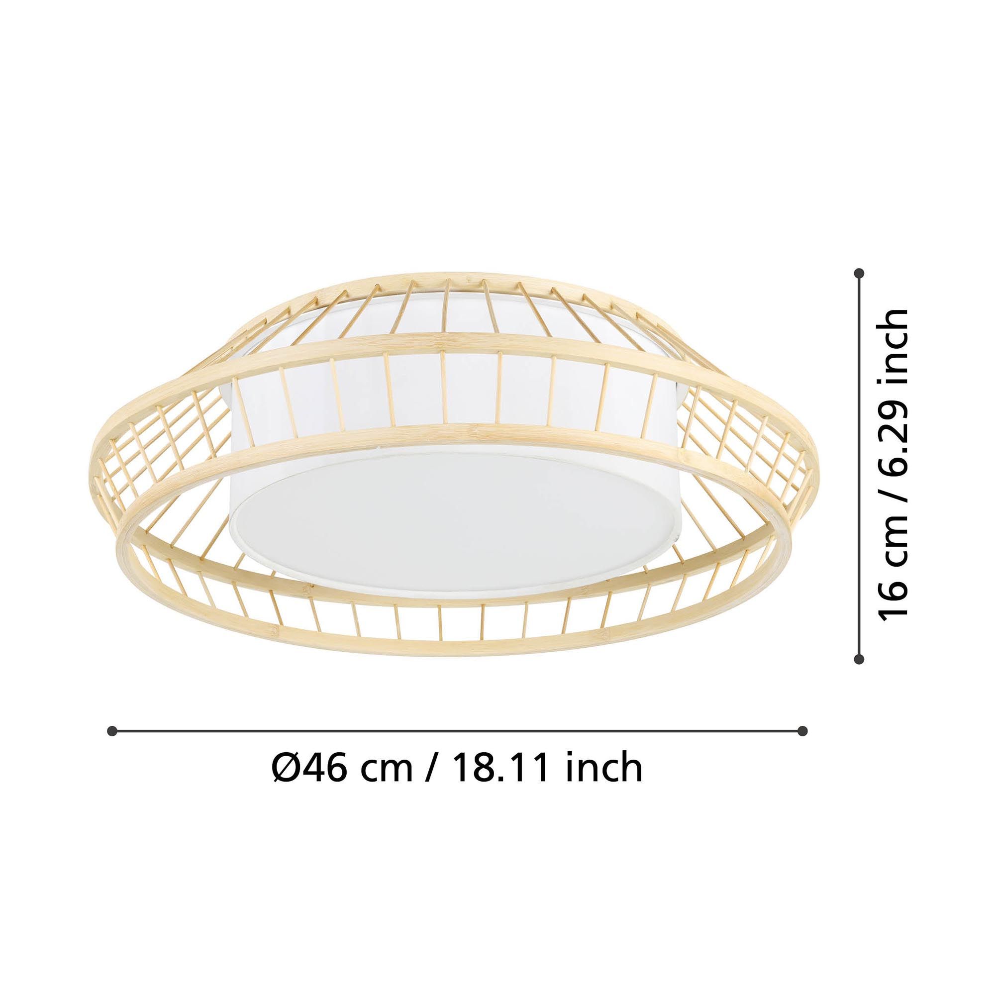 Plafonnier en bois YUZU Z led intégrée 22W