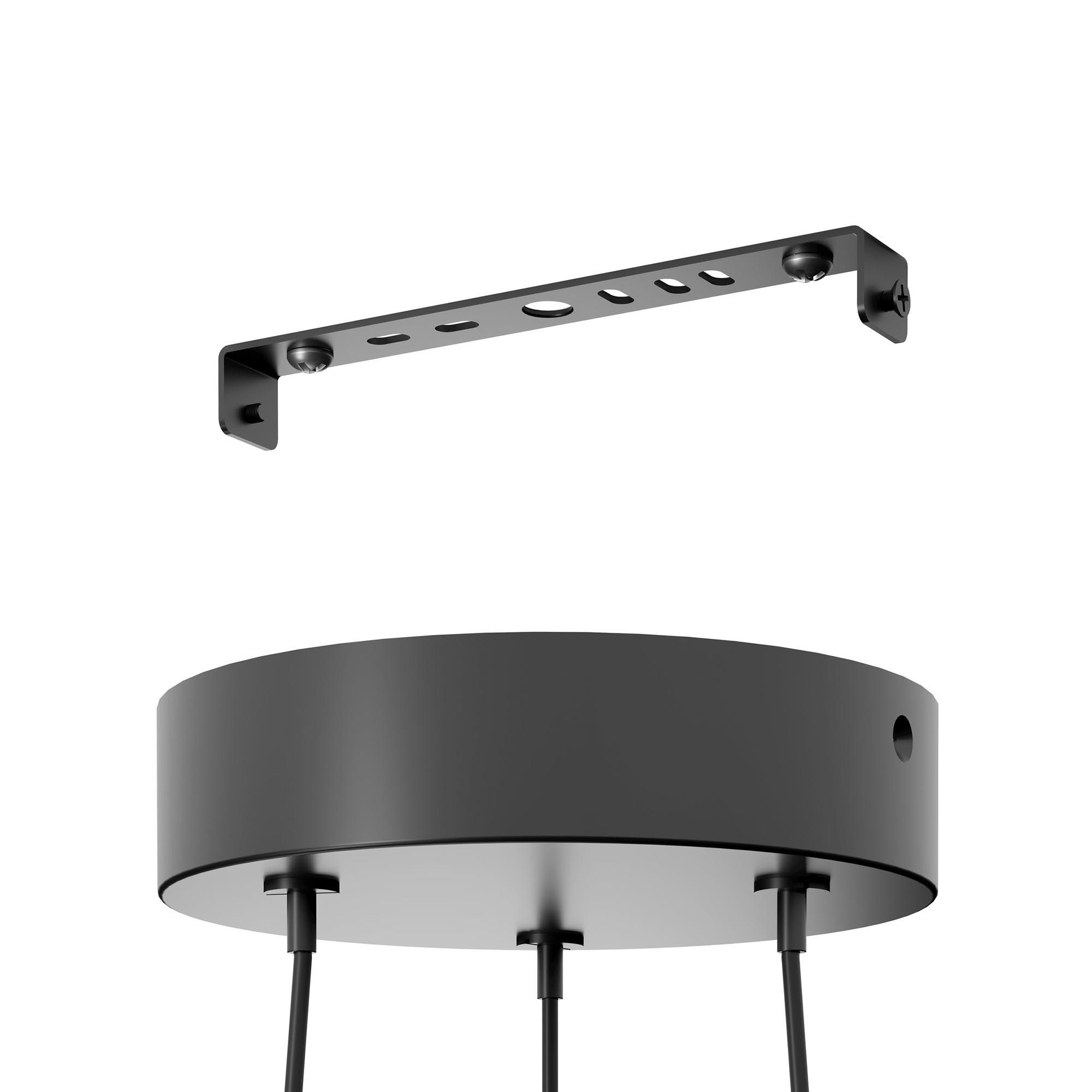 Suspension en métal noir ZILLERIO Z led intégrée 2X8W