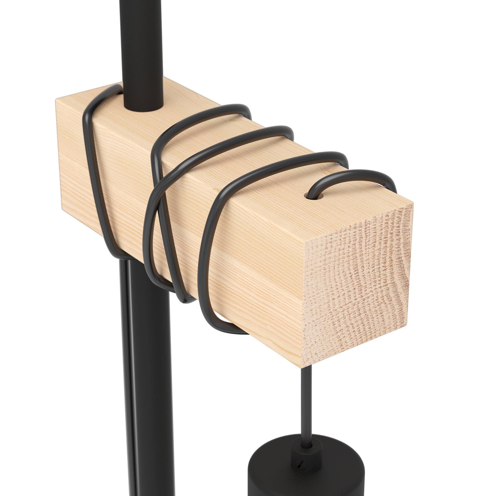 Lampe de table en métal noir et bois TOWNSHEND 5 E27 60W