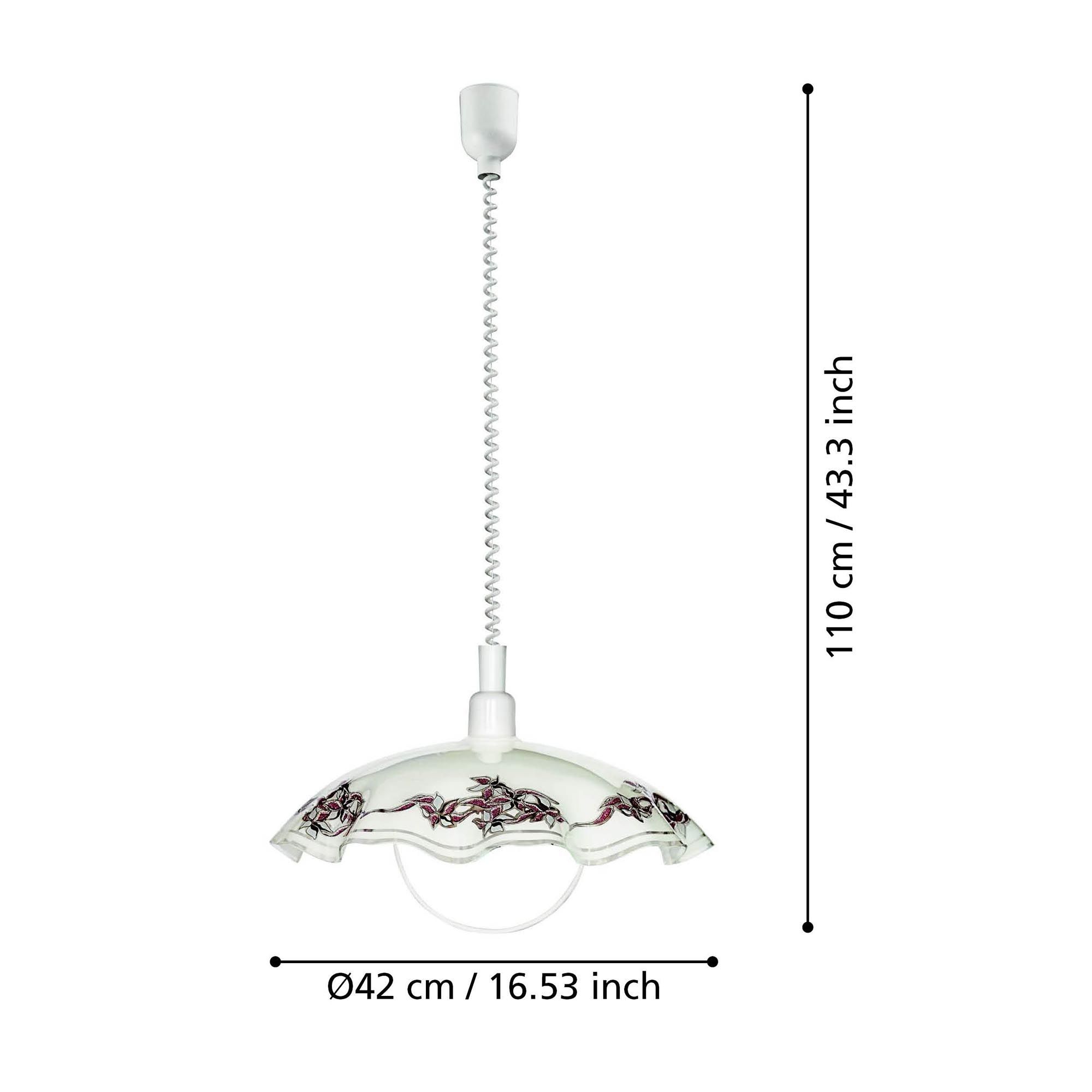 Suspension plastique blanc VETRO d42 cm E27 1X60W