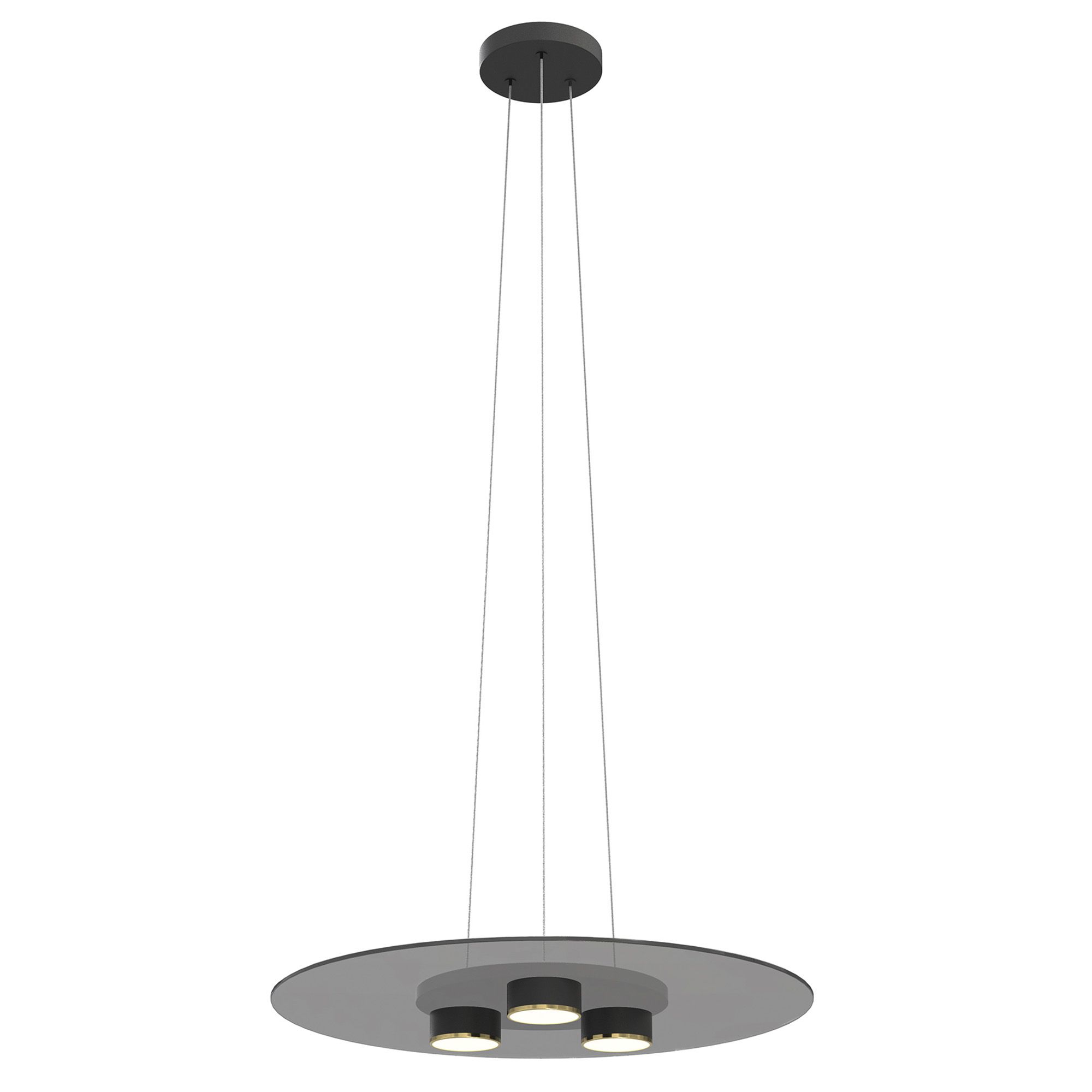 Suspension en verre smoky LANNION led intégrée 19W 2160 lumens 3000K Diamètre 60 cm