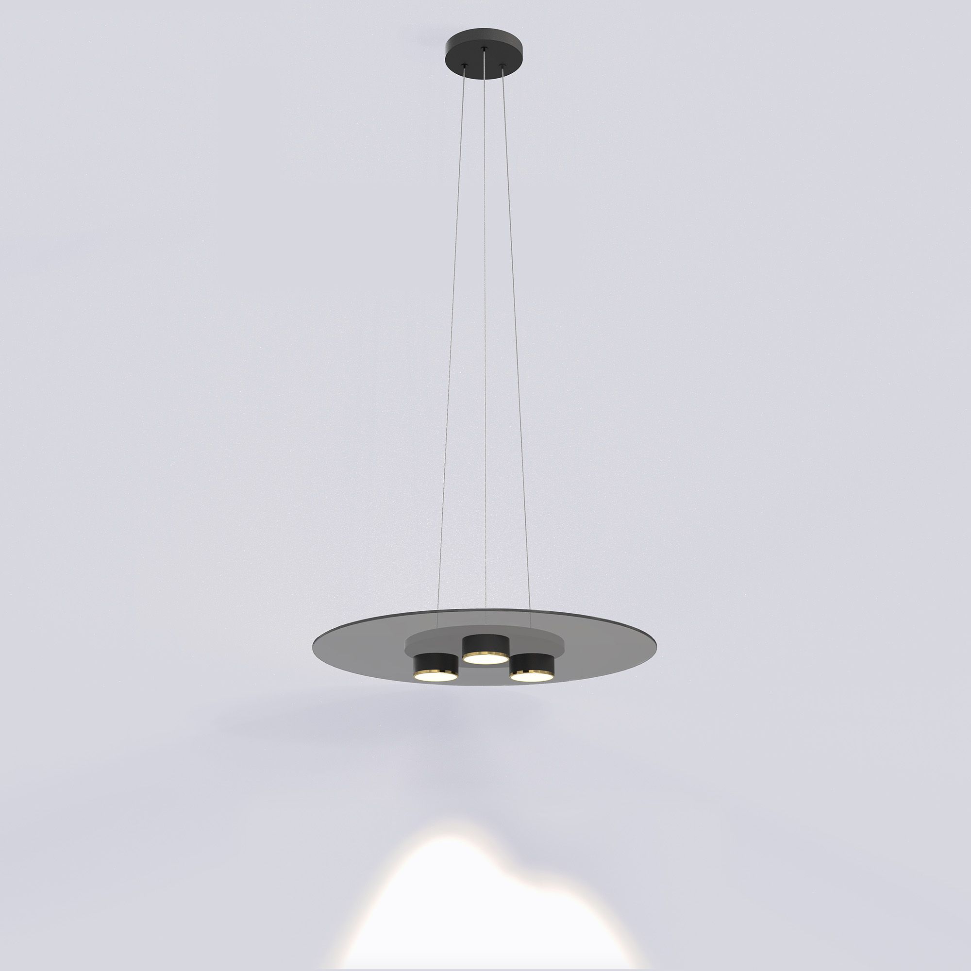 Suspension en verre smoky LANNION led intégrée 19W 2160 lumens 3000K Diamètre 60 cm