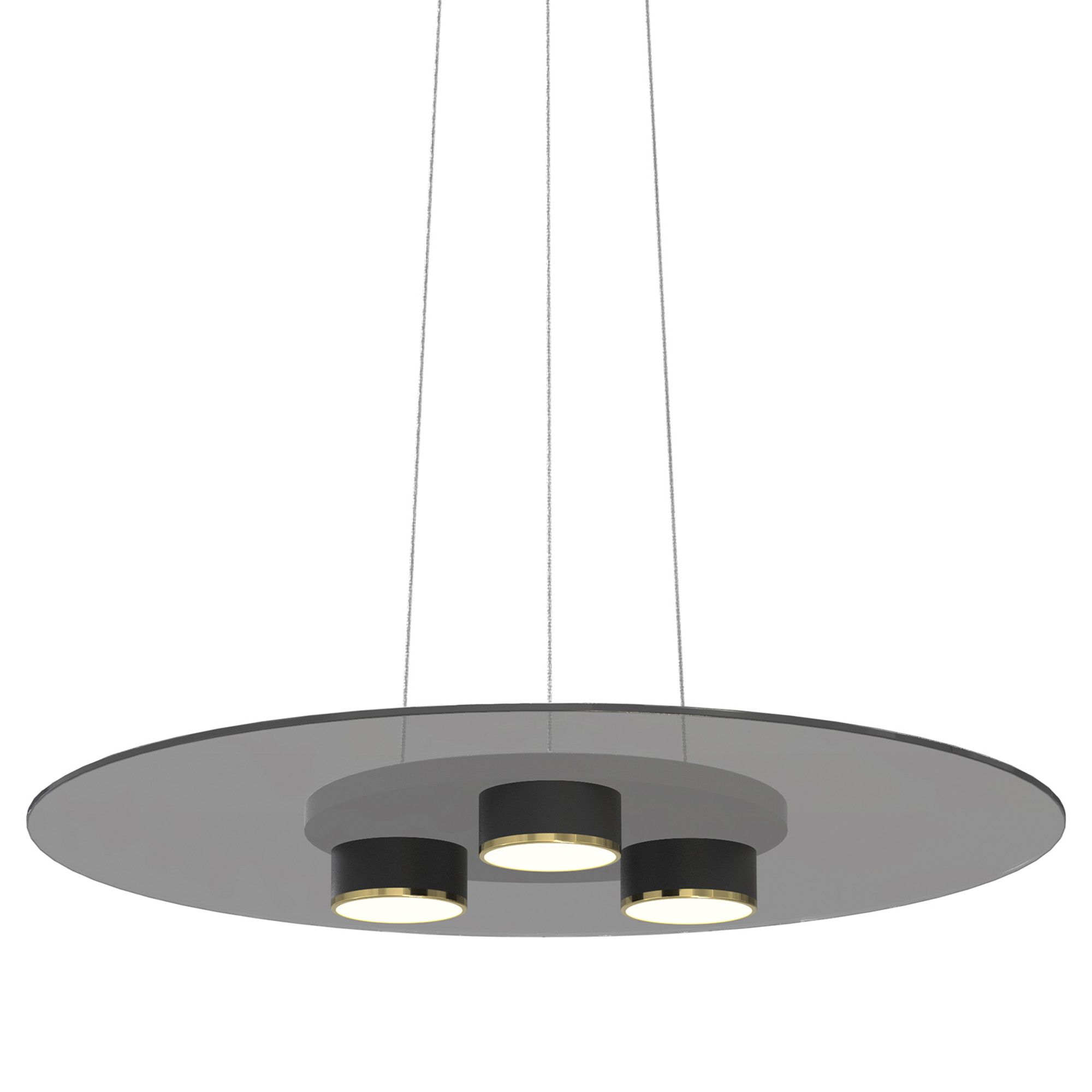 Suspension en verre smoky LANNION led intégrée 19W 2160 lumens 3000K Diamètre 60 cm