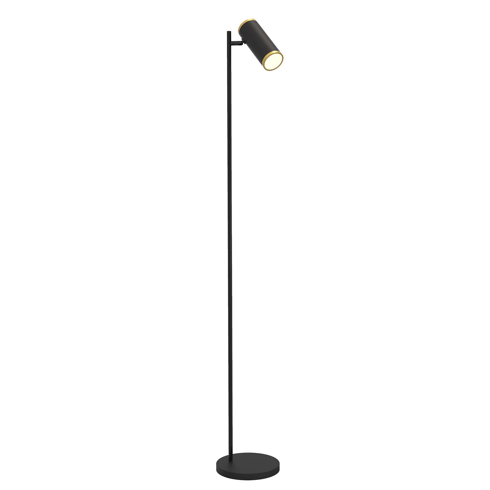 Liseuse LED dimmable TOULOUSE en métal noir et dorée HT162cm