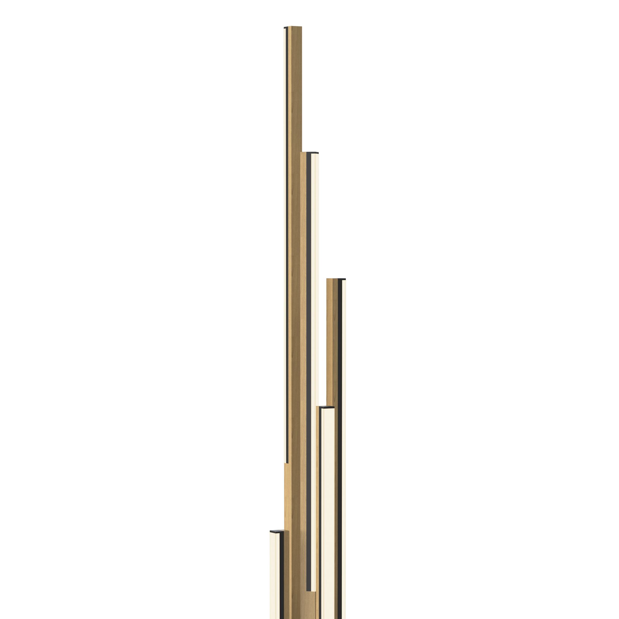 Lampadaire LED dimmable CATANIA noir/bois H140cm