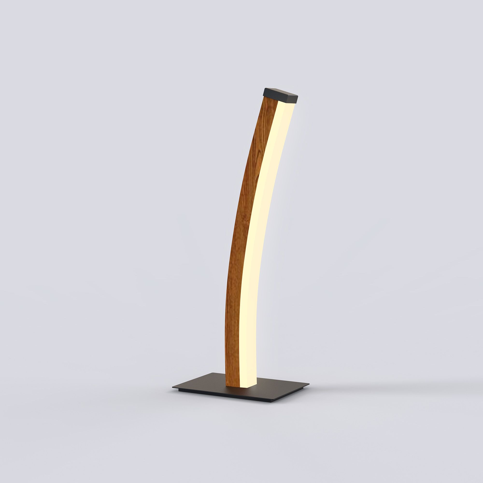 Lampe LED dimmable BOLOGNA en métal noir et bois HT38cm