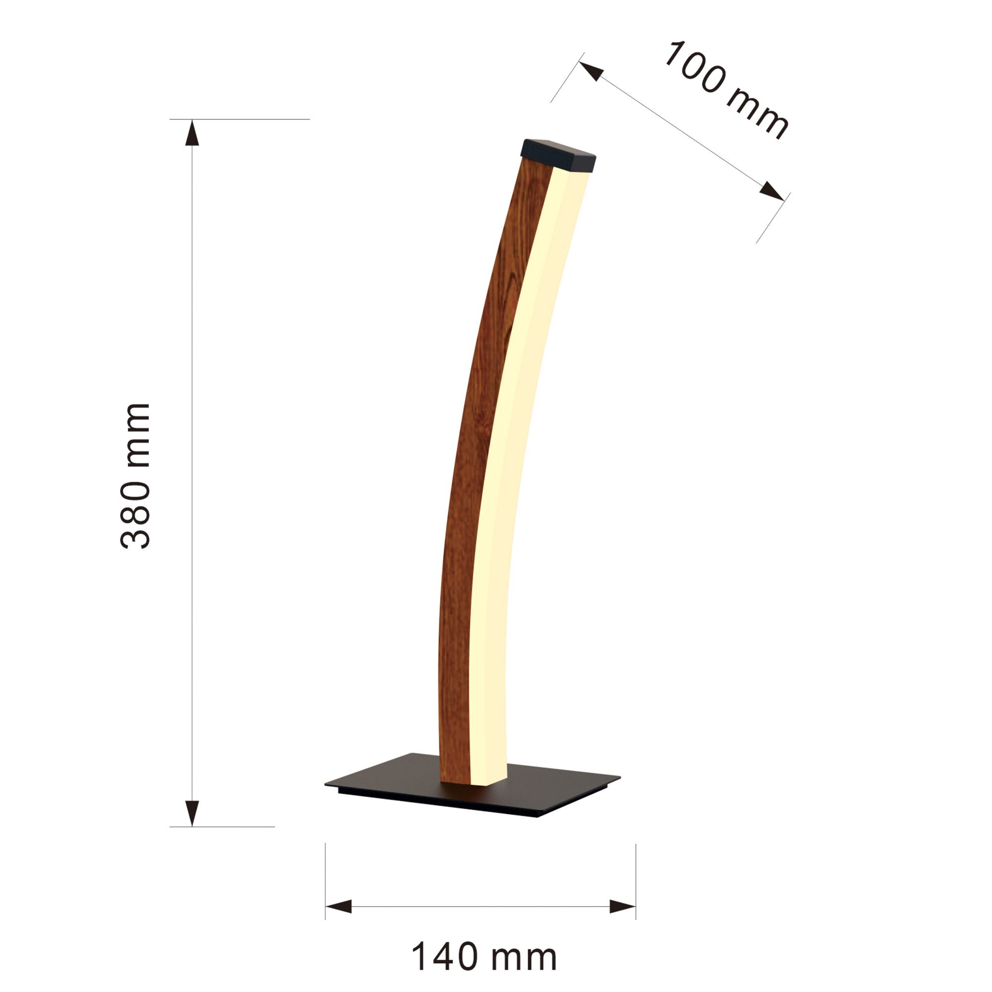 Lampe LED dimmable BOLOGNA en métal noir et bois HT38cm