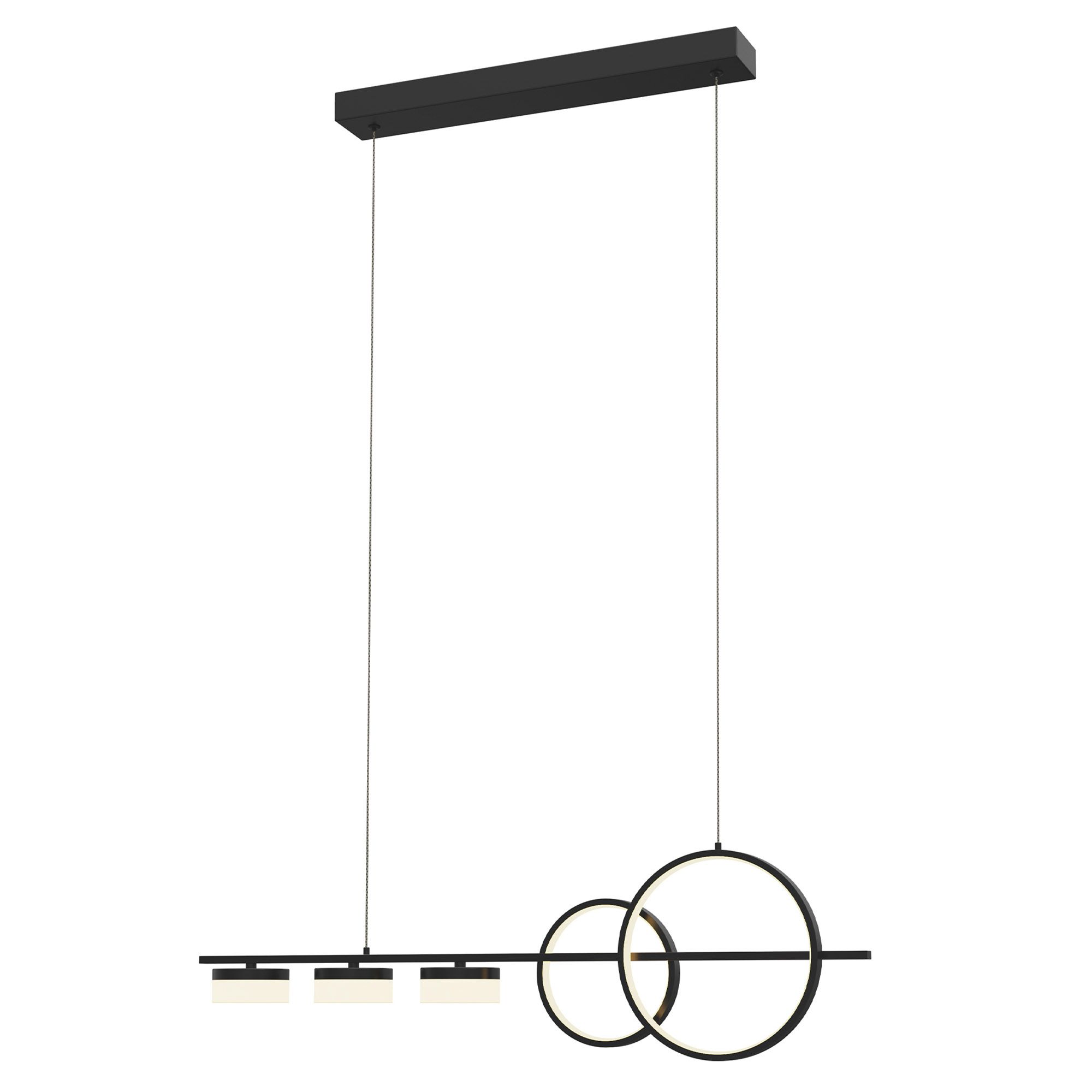 Suspension LED dimmable MESSINA noir L90cm