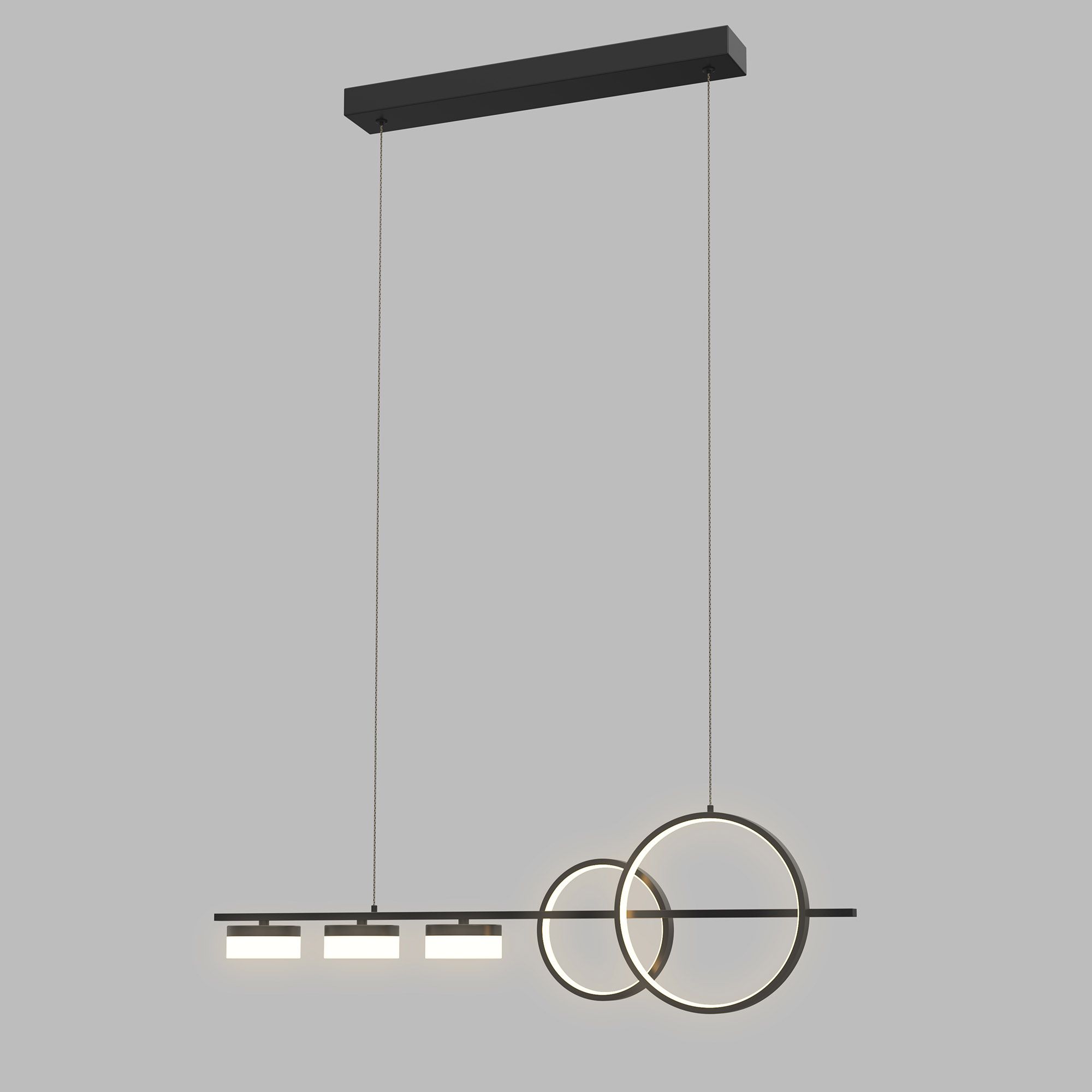 Suspension LED dimmable MESSINA noir L90cm