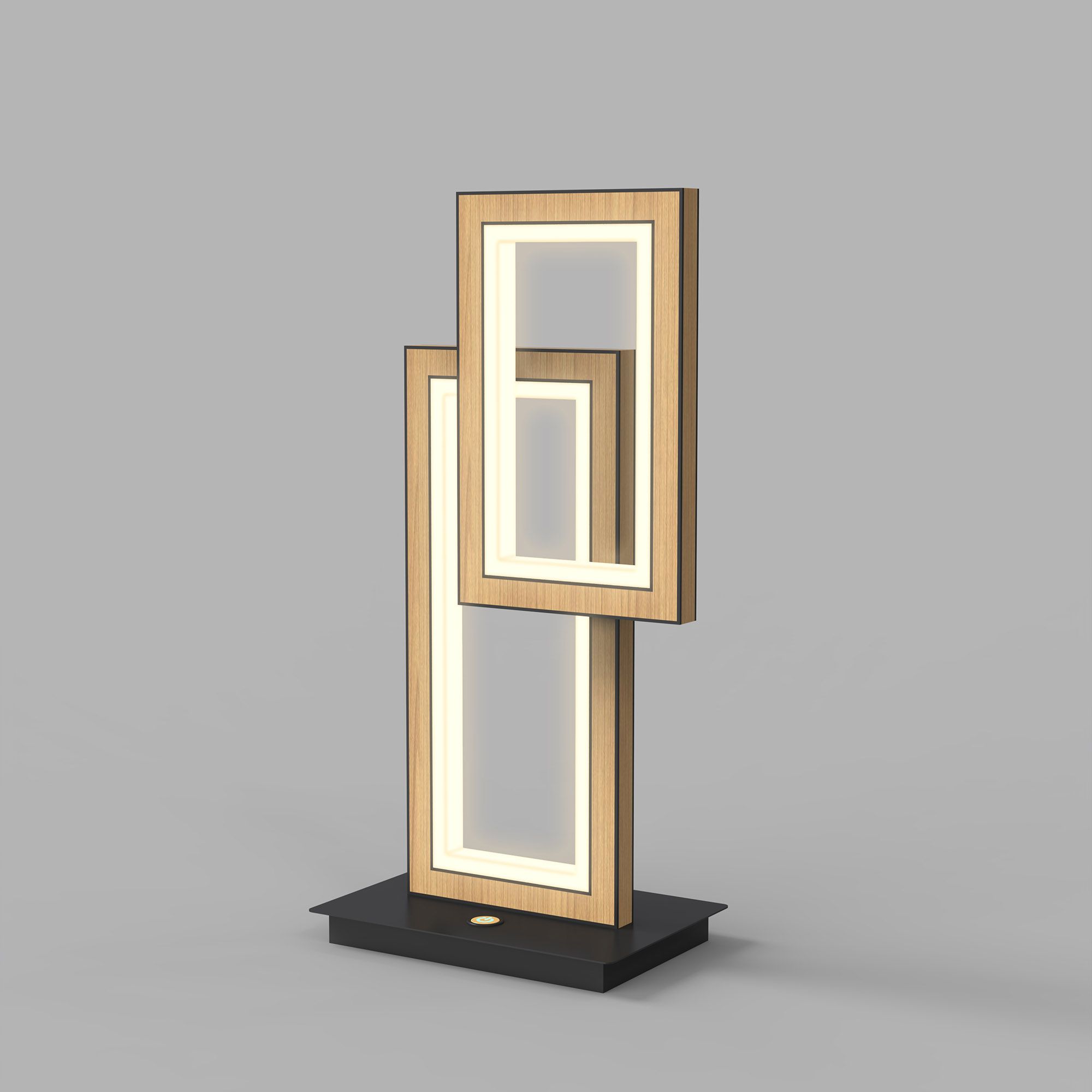 Lampe à poser dimmable LED PESCARA en métal noir et bois HT47,5cm