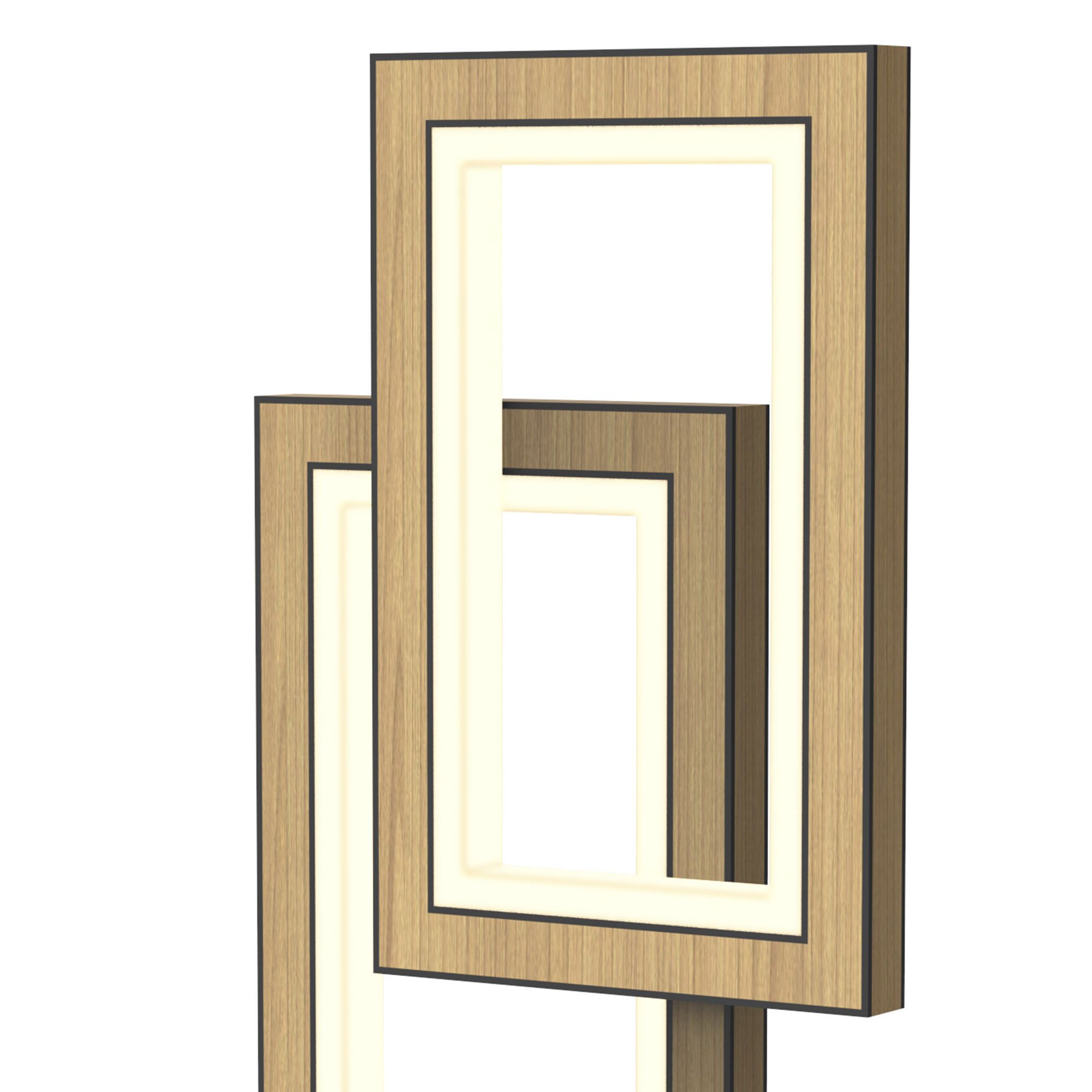 Lampe à poser dimmable LED PESCARA en métal noir et bois HT47,5cm