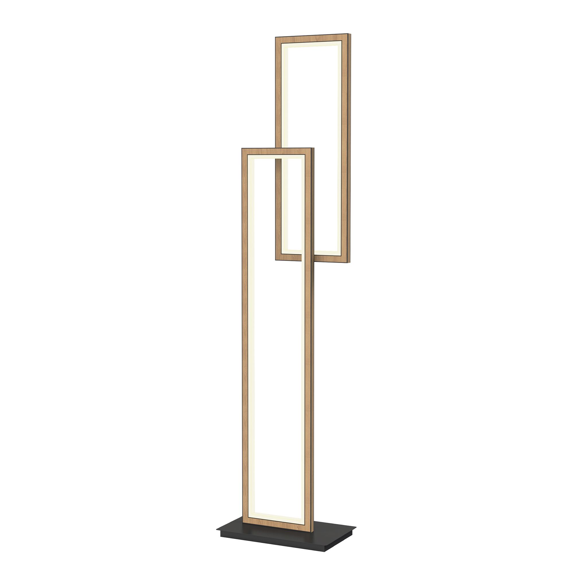 Lampadaire dimmable LED PESCARA en métal noir et bois HT155cm