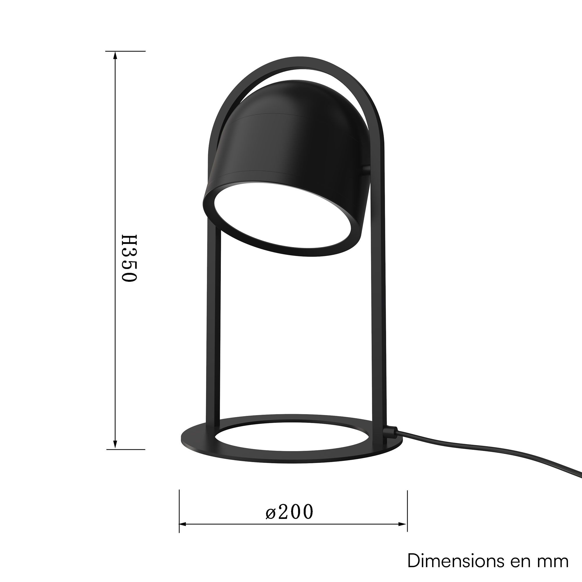 Lampe à poser LED NIZZA noir H35cm