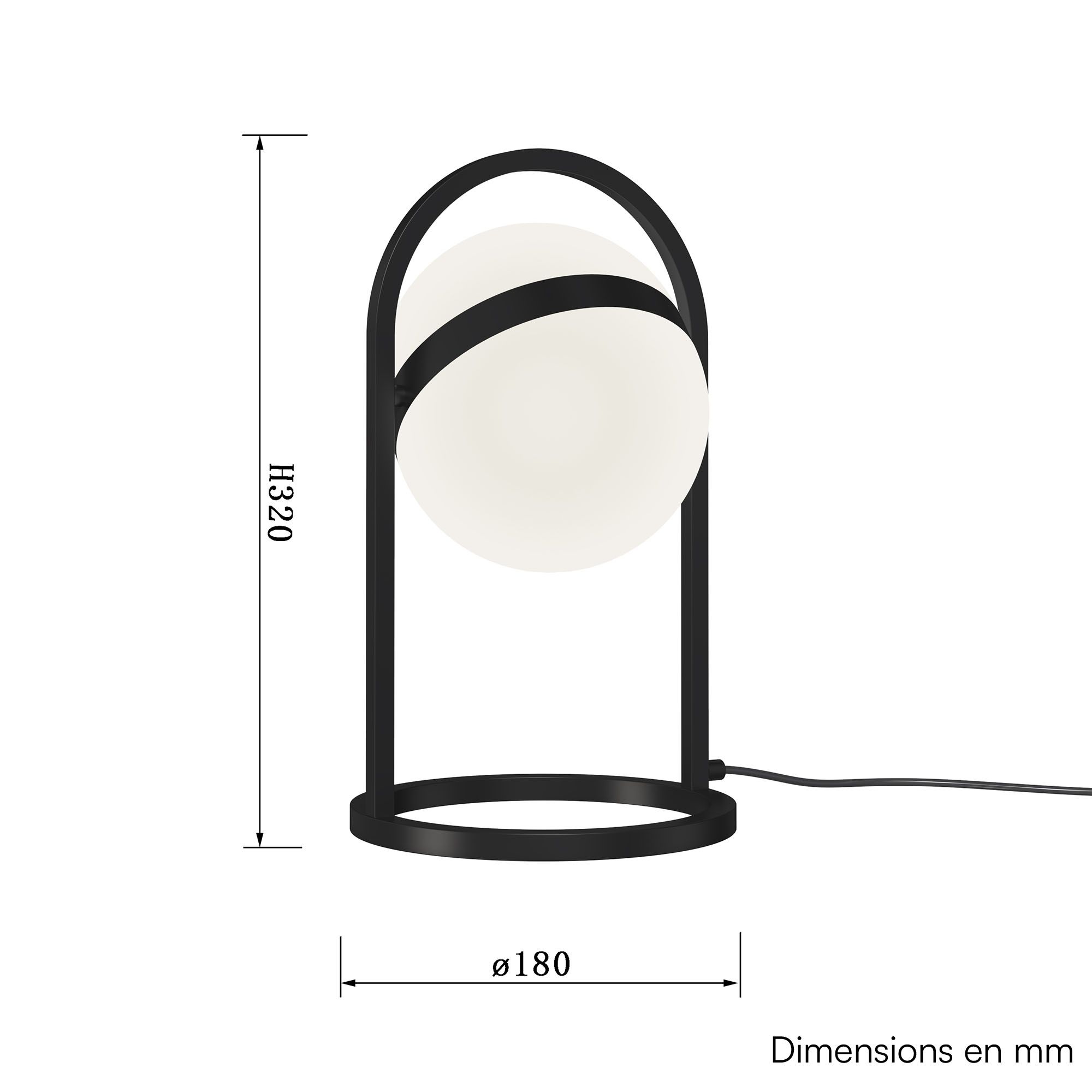 Lampe à poser LED AVIGNON noir H25cm