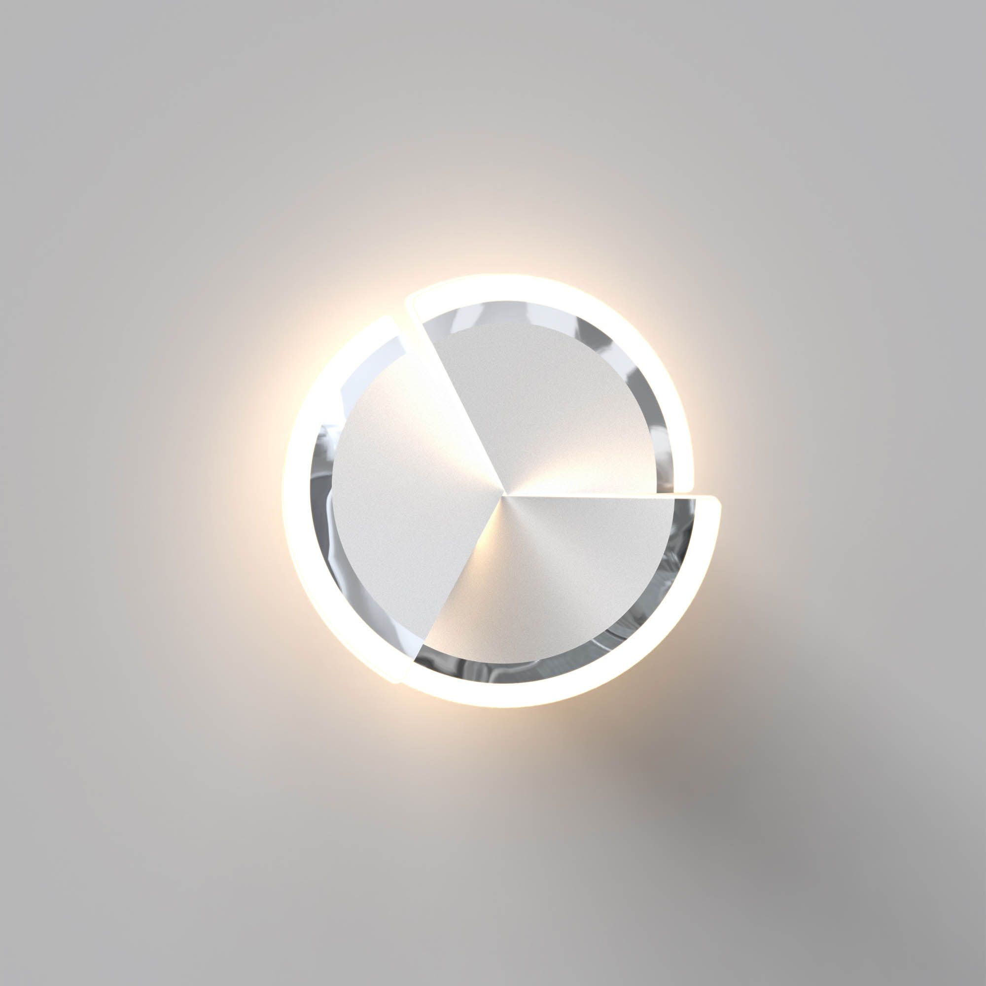 Plafonnier LED  TRAPANI en métal blanc et chrome D20,5 cm