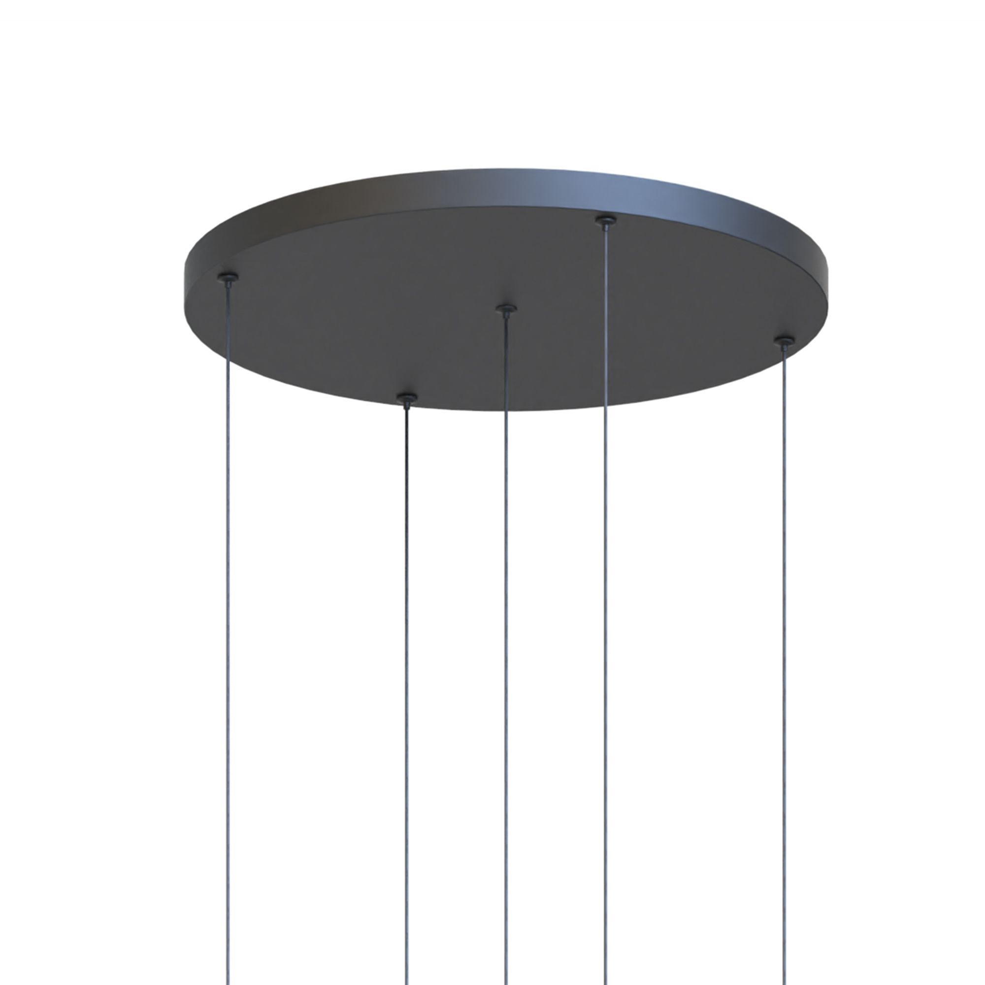 Suspension LED AMBOISE en métal noir et verres fumés D54cm