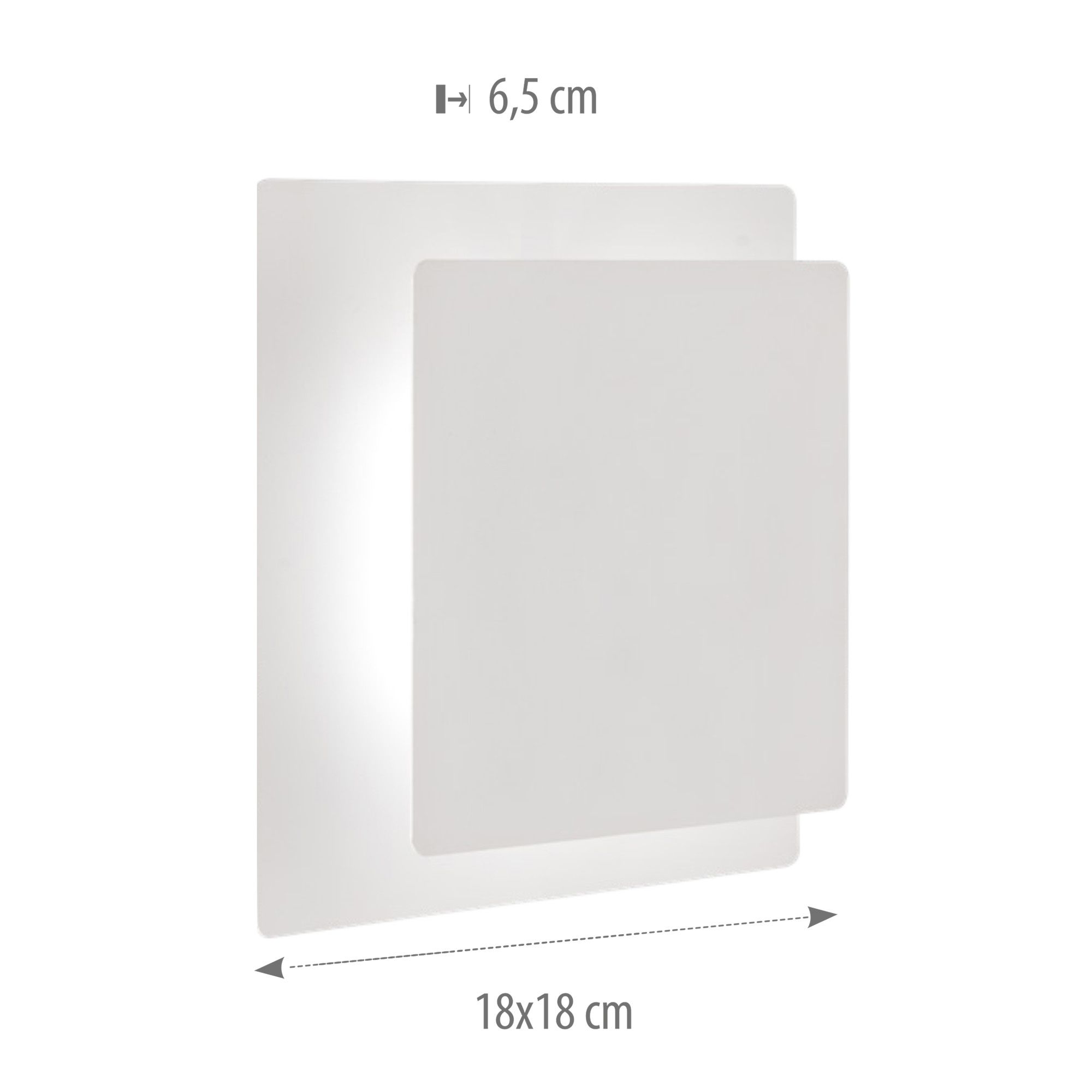 Applique carrée en métal  blanc BAYONNE led intégrée 6,5W 720 lumens 3000K