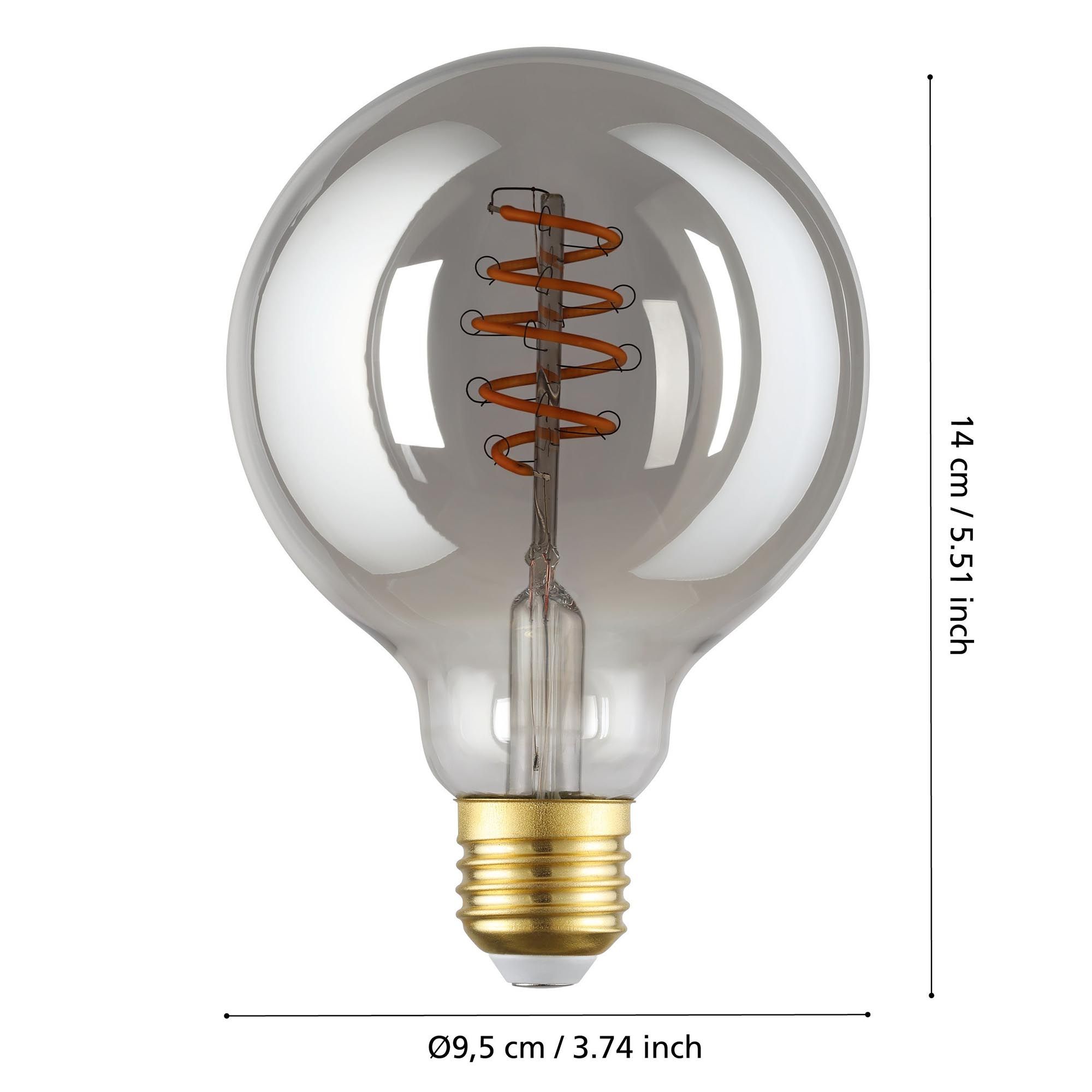 Ampoule Connectée en verre fume CONNECT Z D9,5 cm 4W