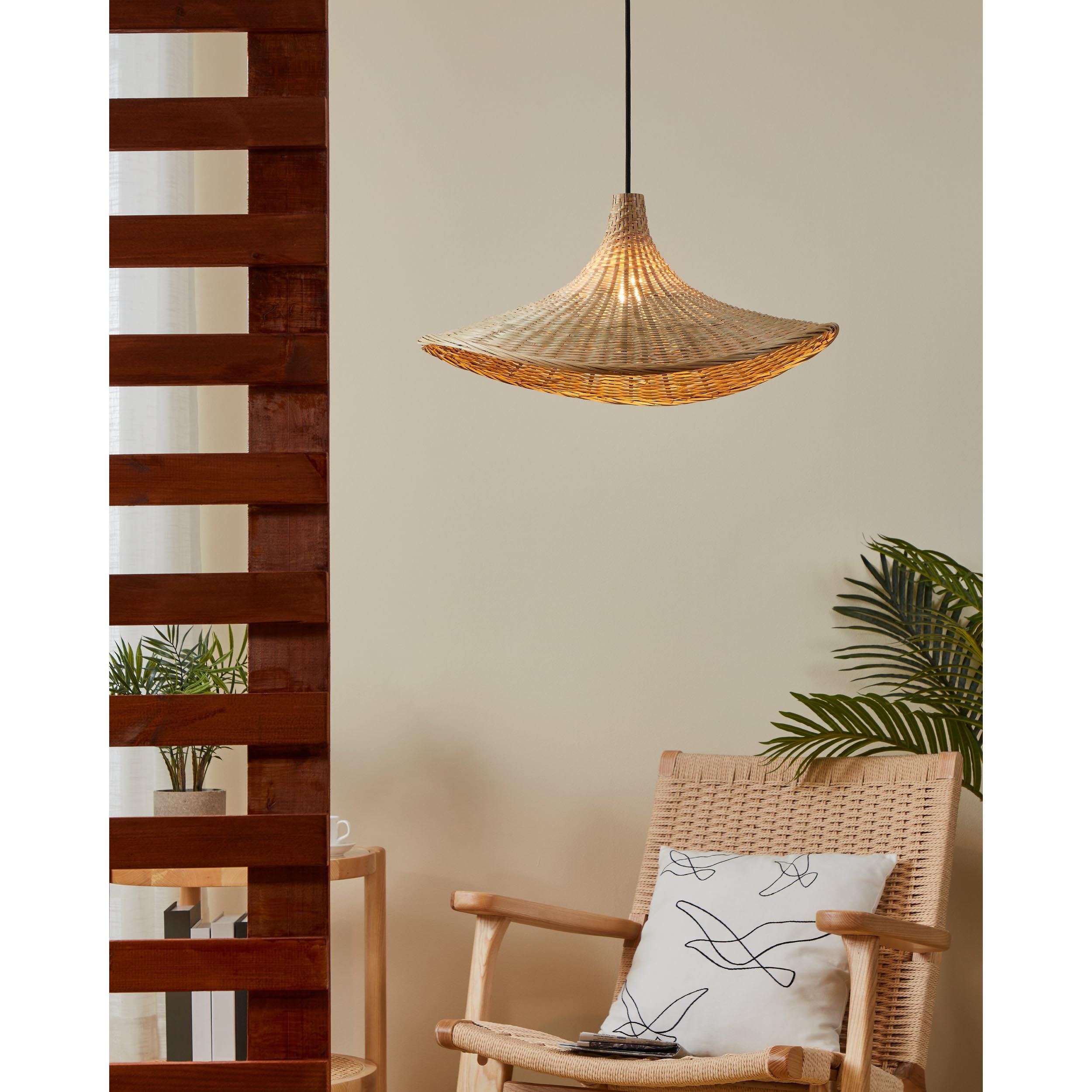 Suspension bois naturel HAXEY E27 1X40W