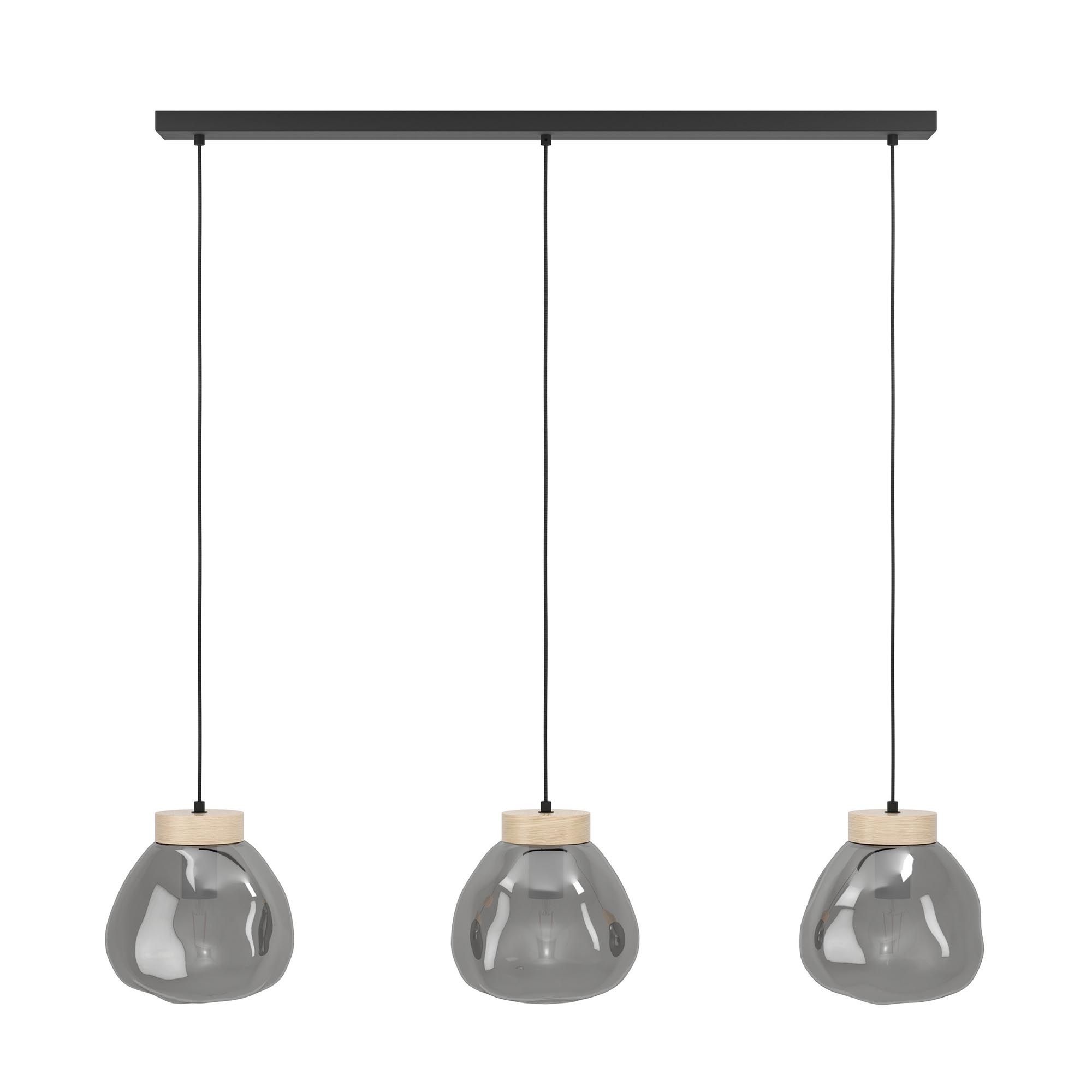 Suspension en verre fume MAGACELA E27 3X40W