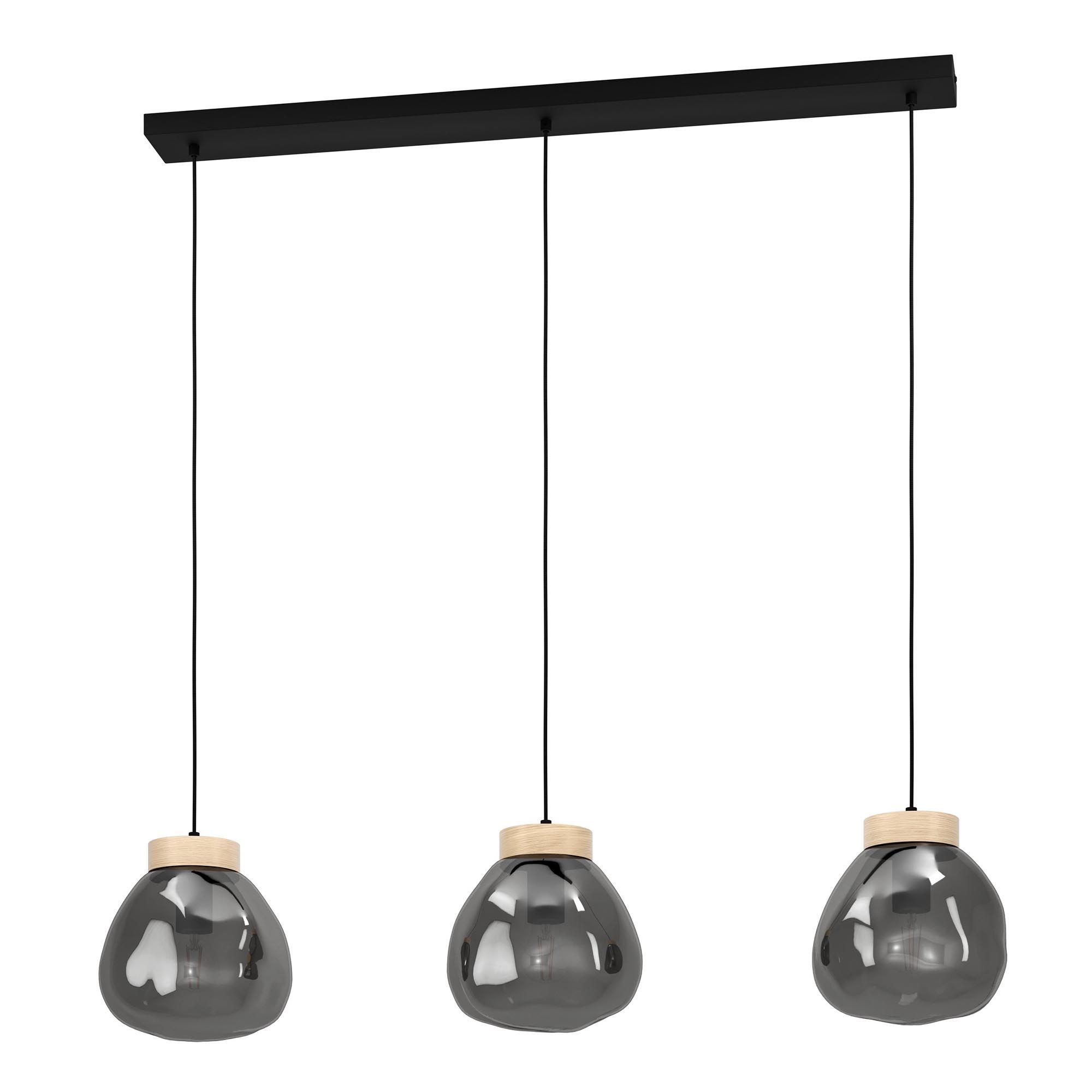 Suspension en verre fume MAGACELA E27 3X40W