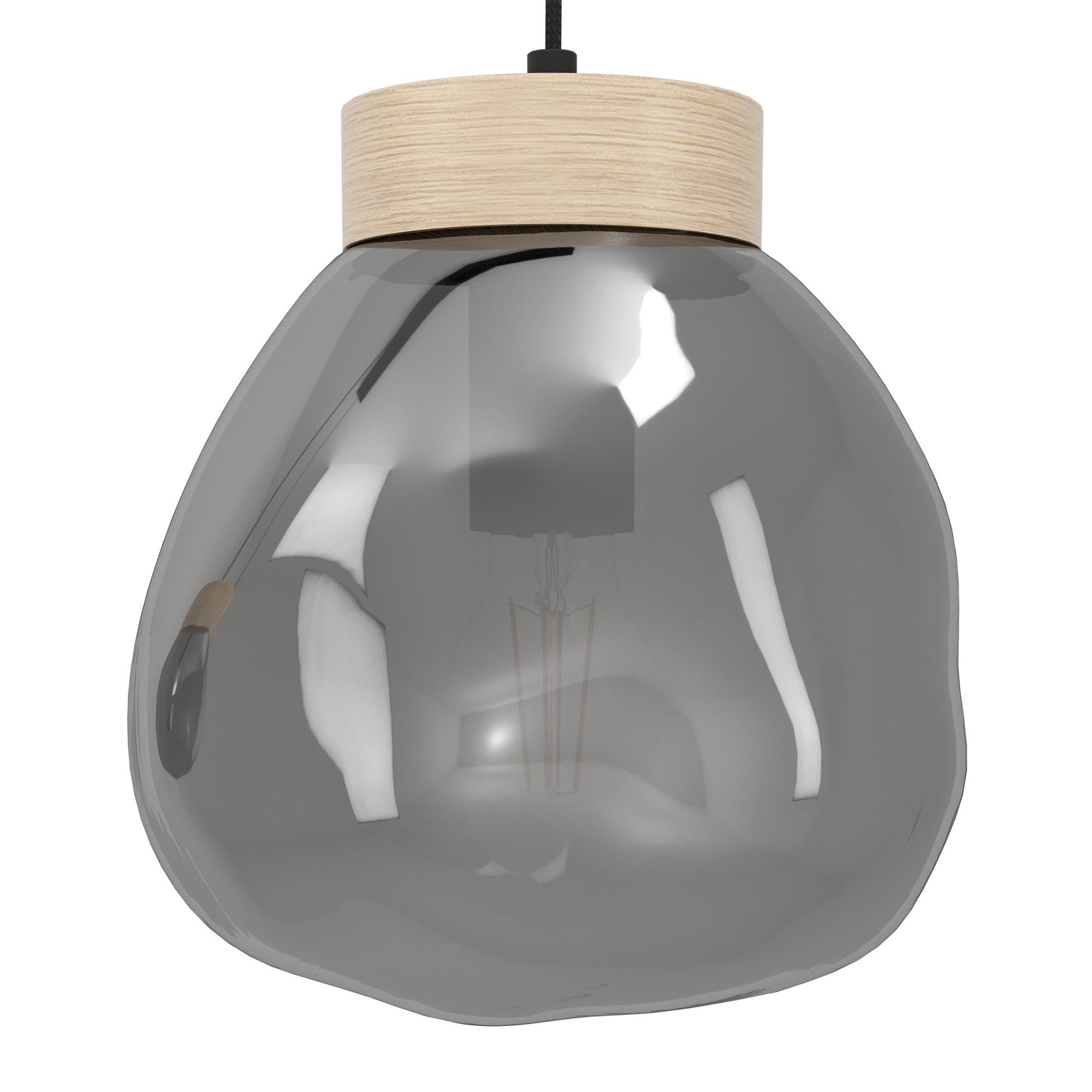 Suspension en verre fume MAGACELA E27 3X40W