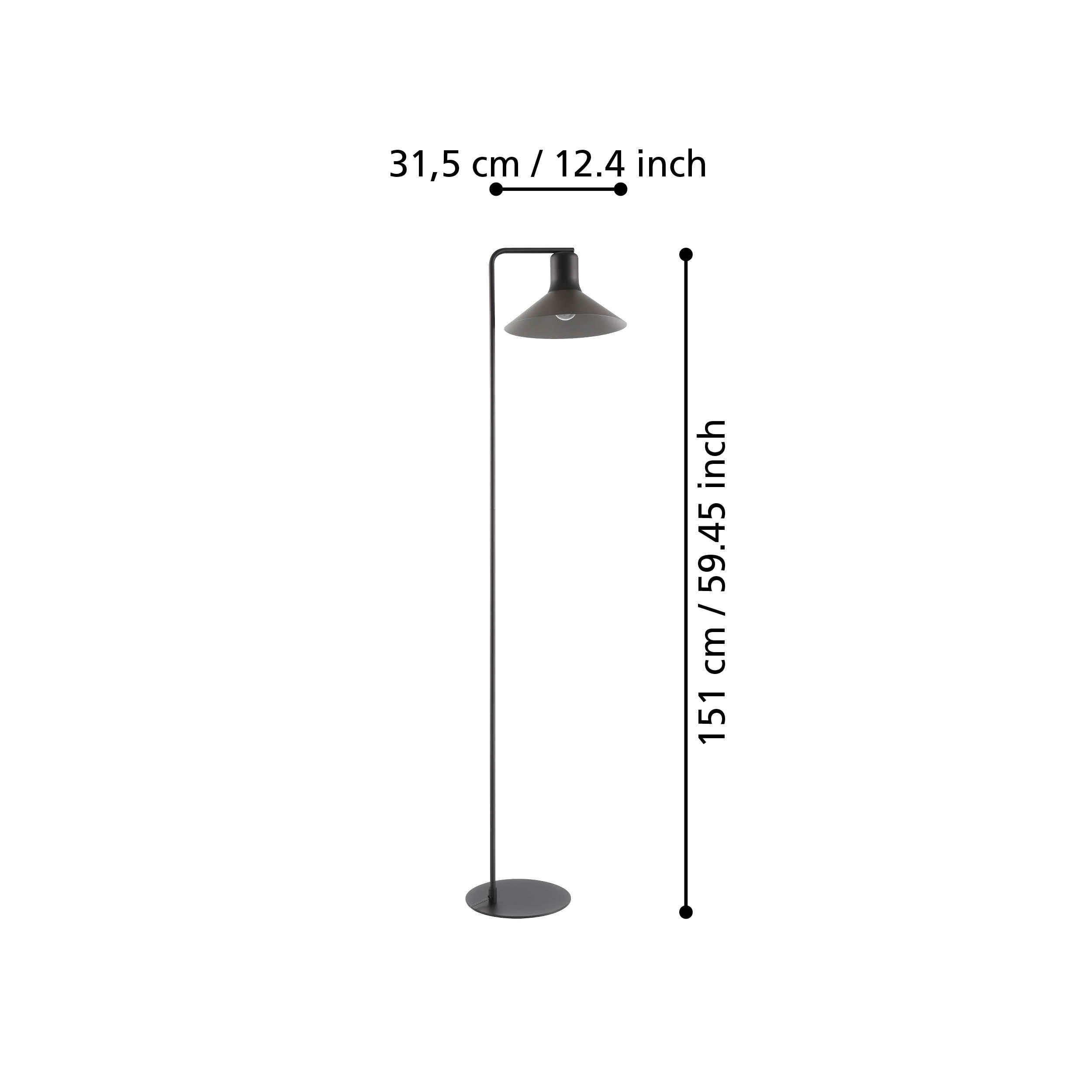 Lampadaire métal gris ABREOSA E27 1X28W