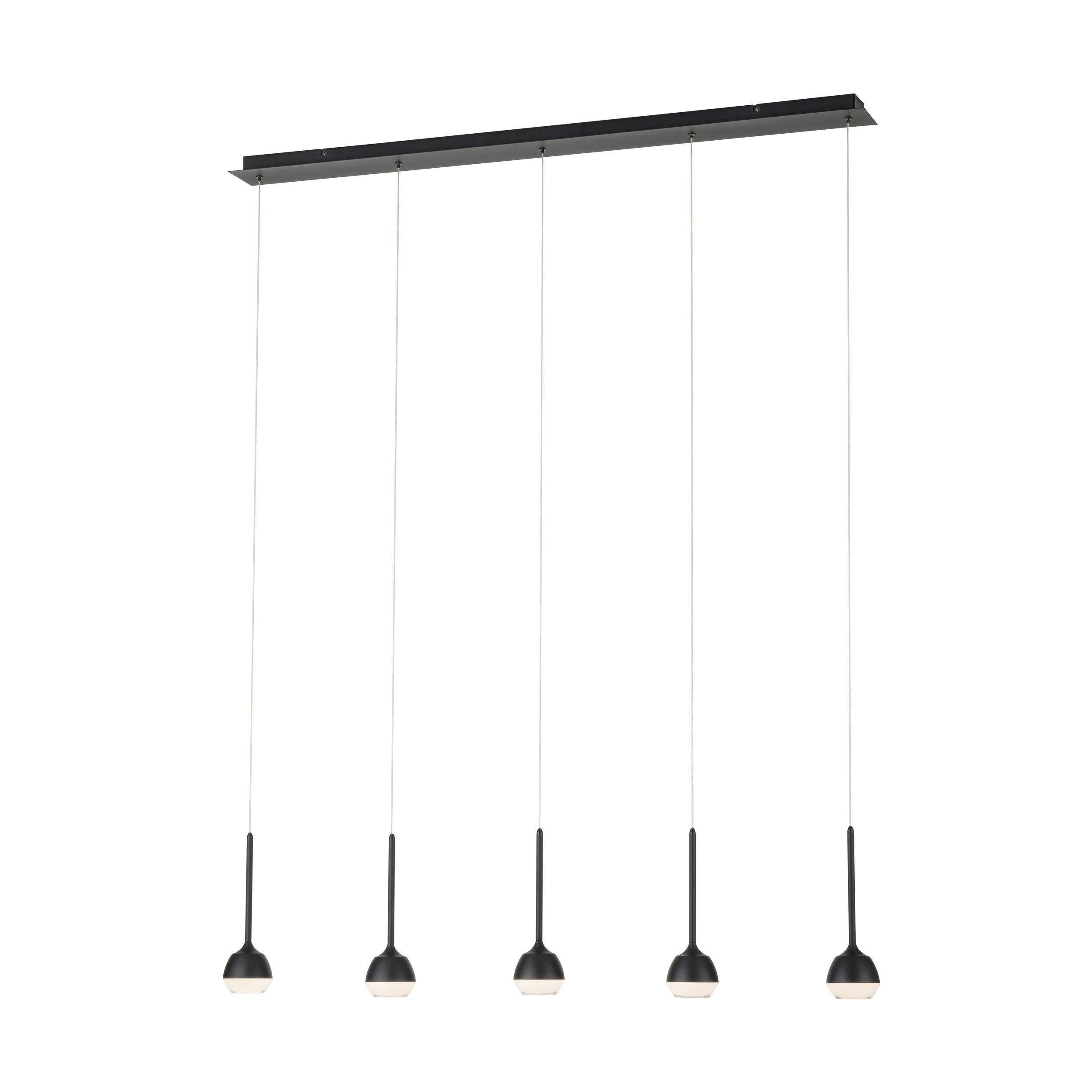 Suspension métal noir NUCETTO LED INT 5X22,5W