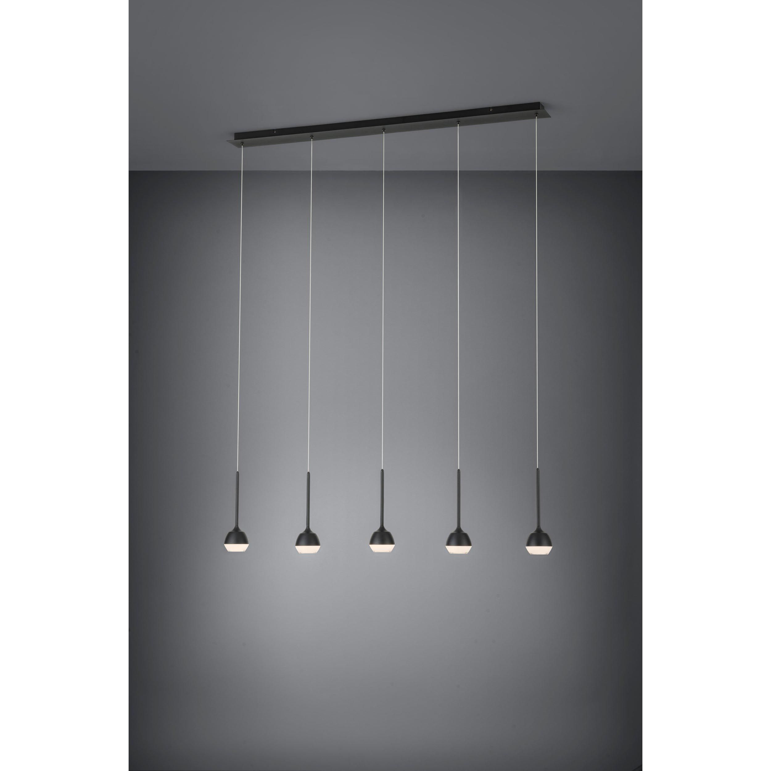 Suspension métal noir NUCETTO LED INT 5X22,5W