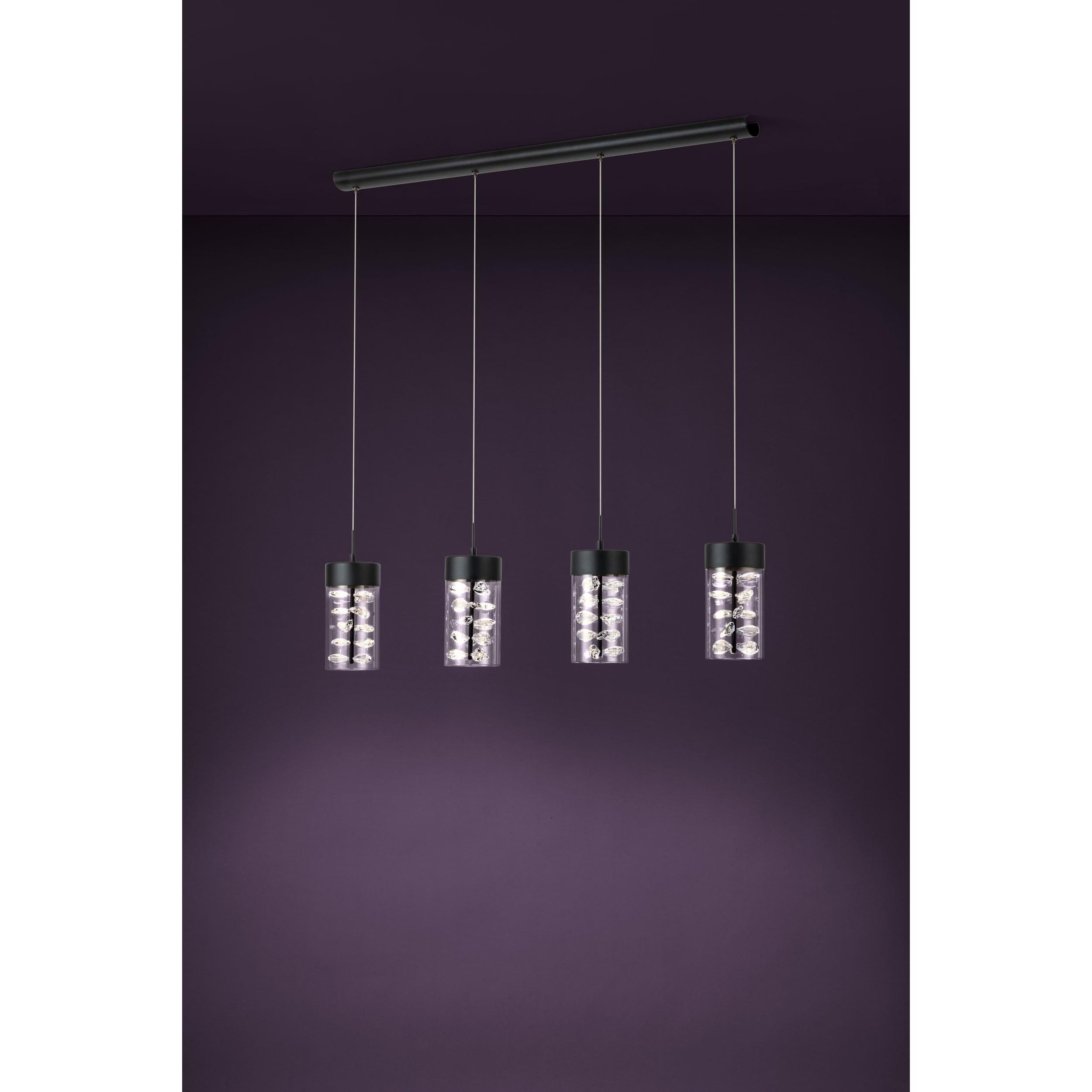 Suspension métal noir CABEZOLA LED INT 4X26,40W