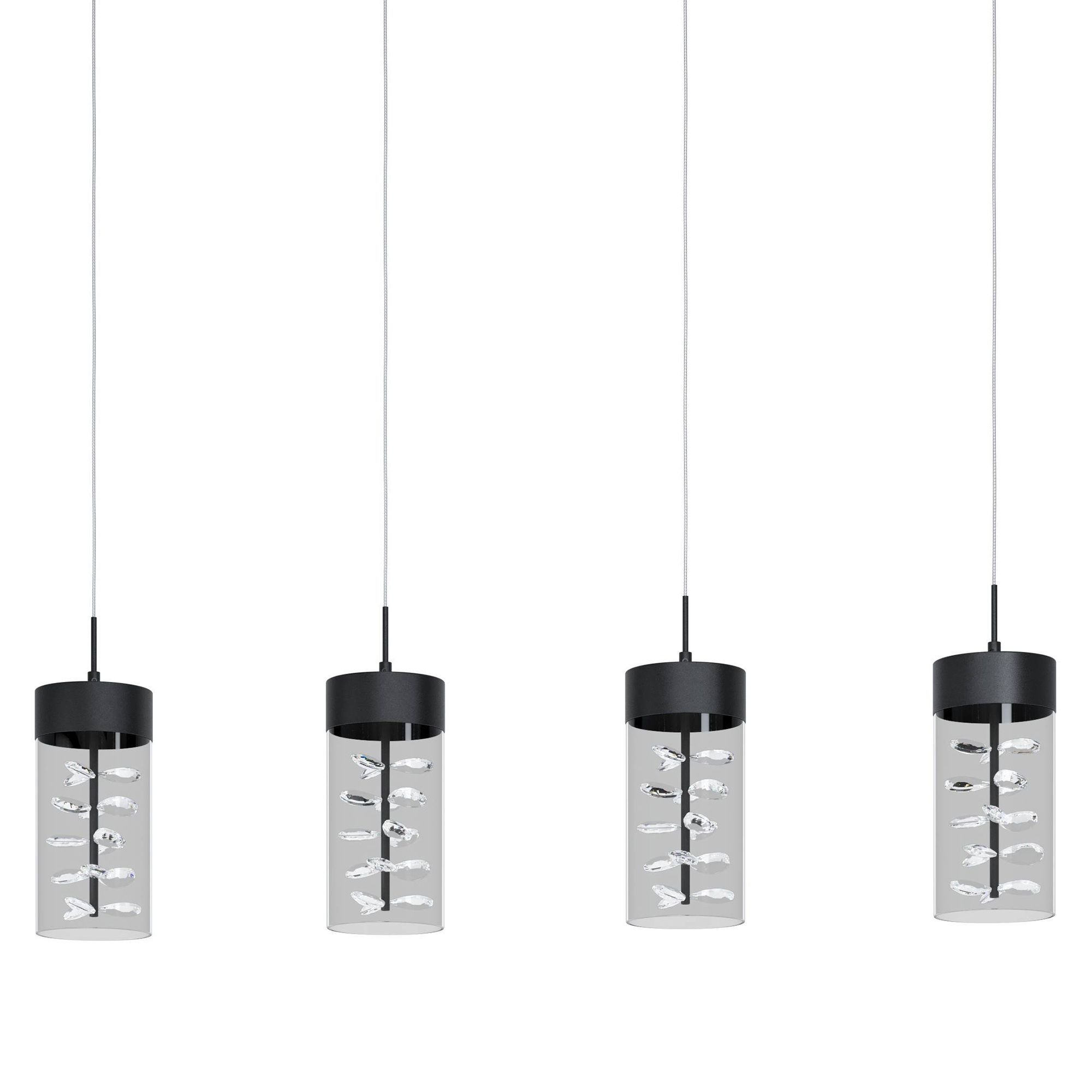 Suspension métal noir CABEZOLA LED INT 4X26,40W