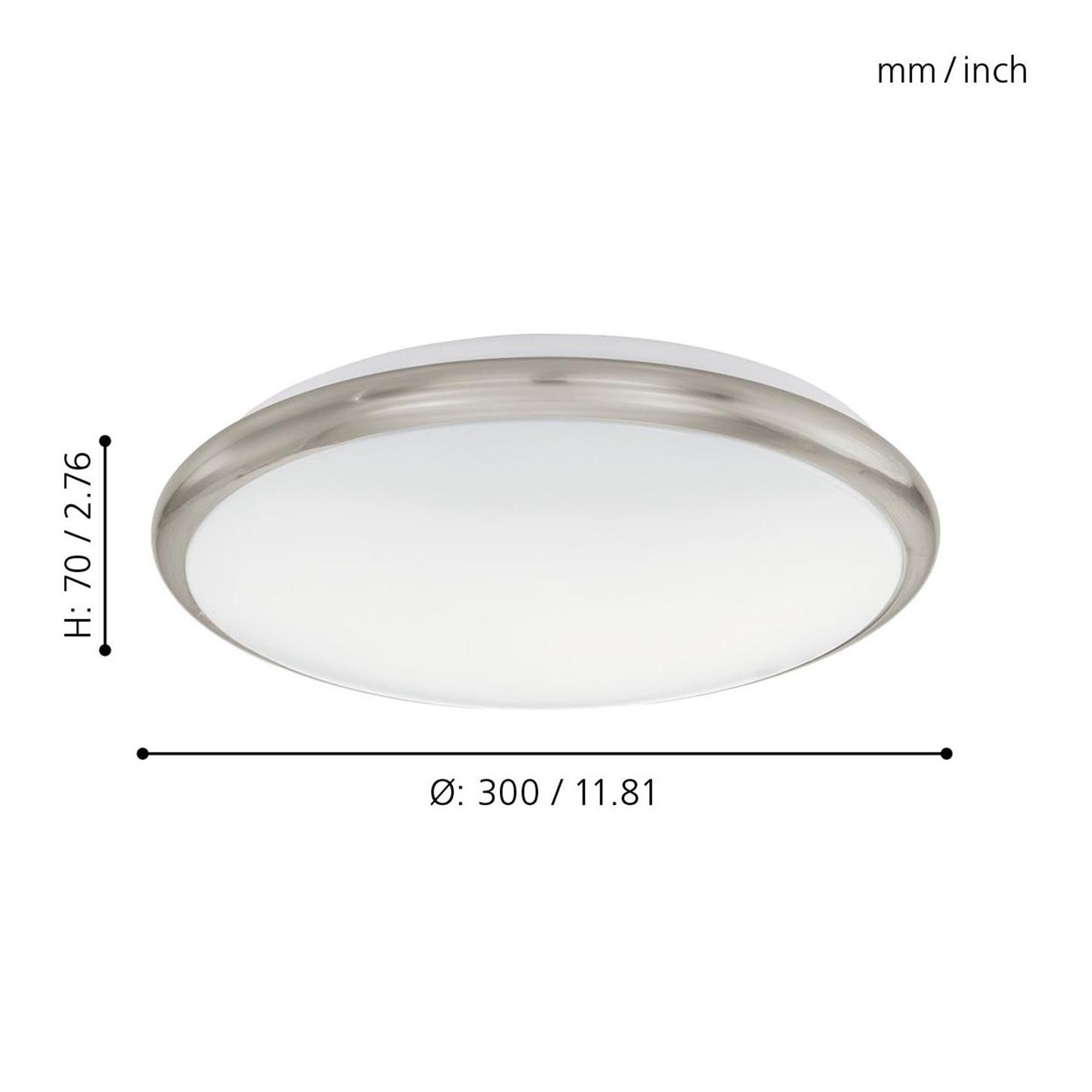 Plafonnier plastique nickel MANILVA LED INT 1X11W