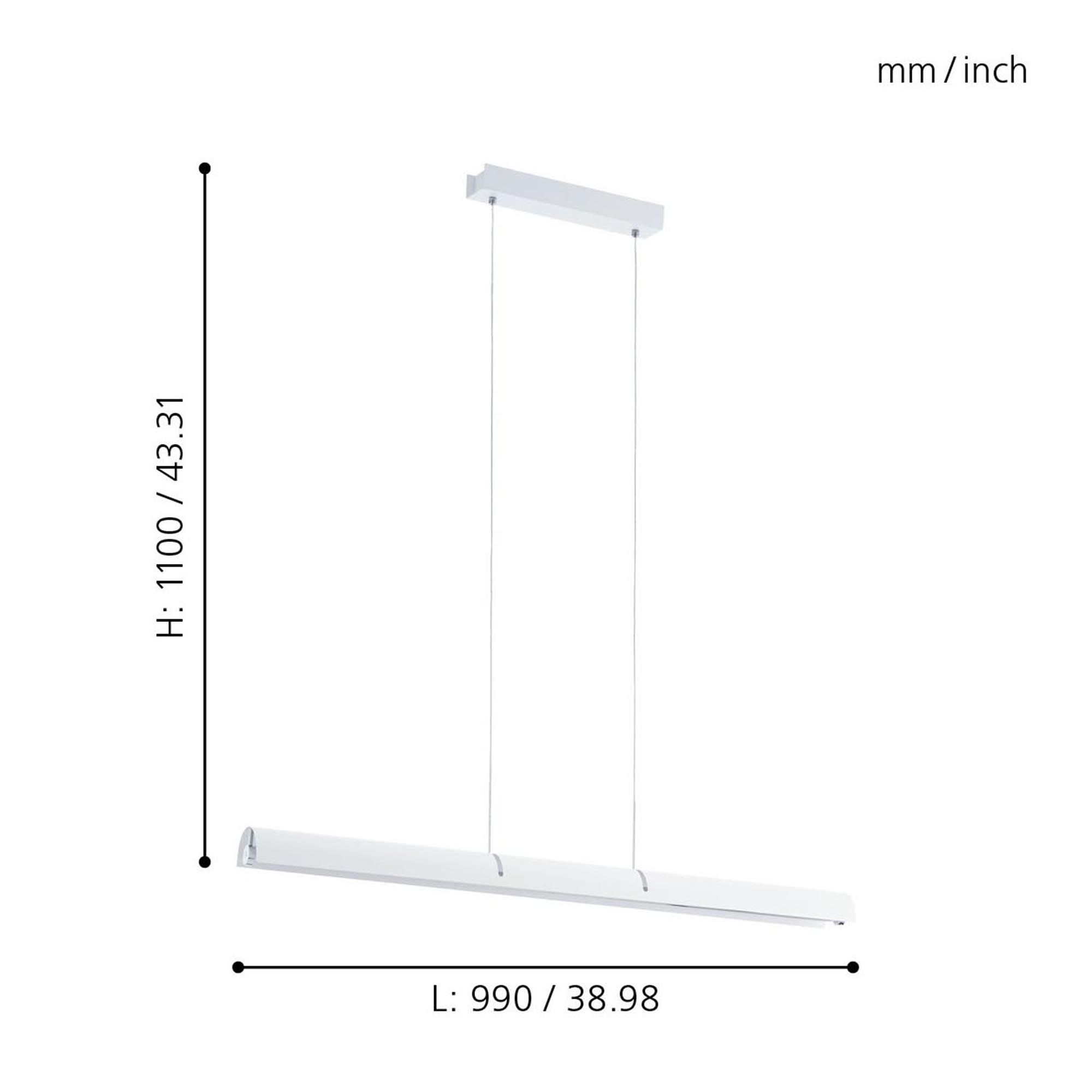 Suspension métal blanc CALDINA LED INT 1X21W