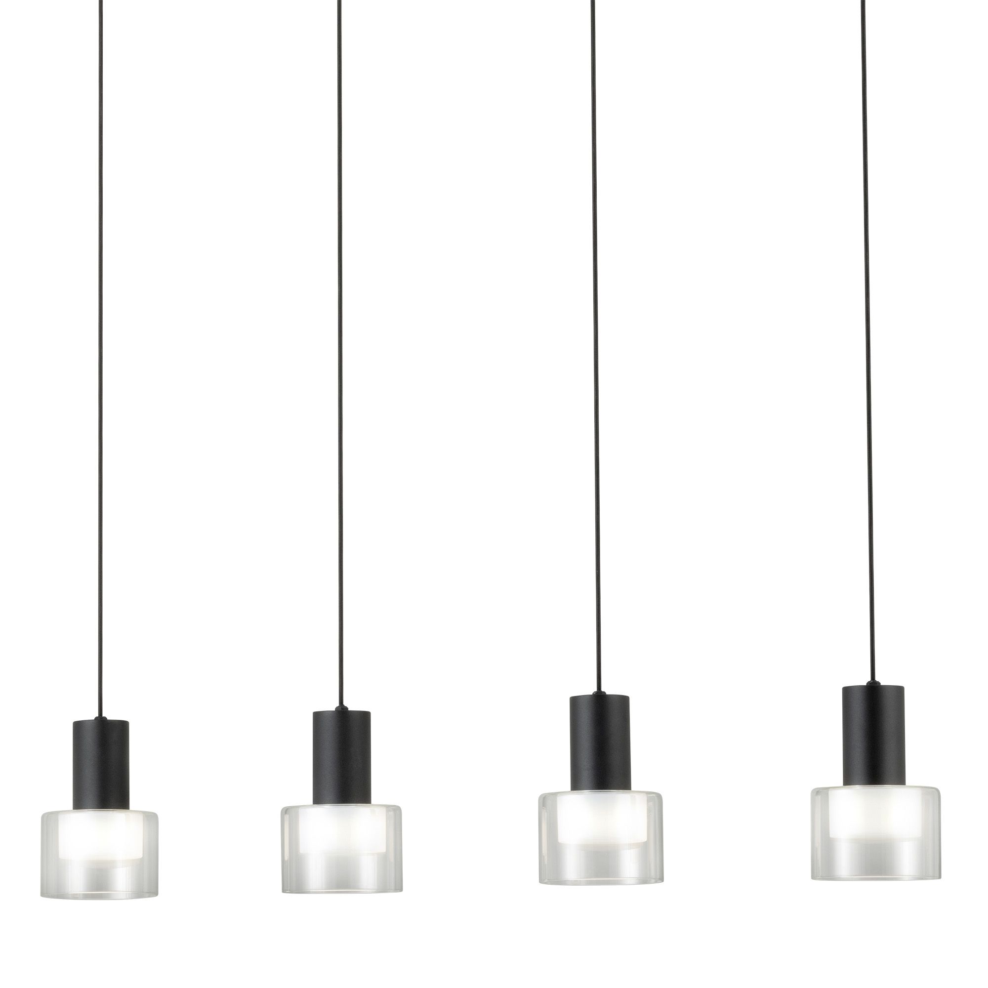 Suspension en verre noir MOLINEROS GU10 4X4,6W