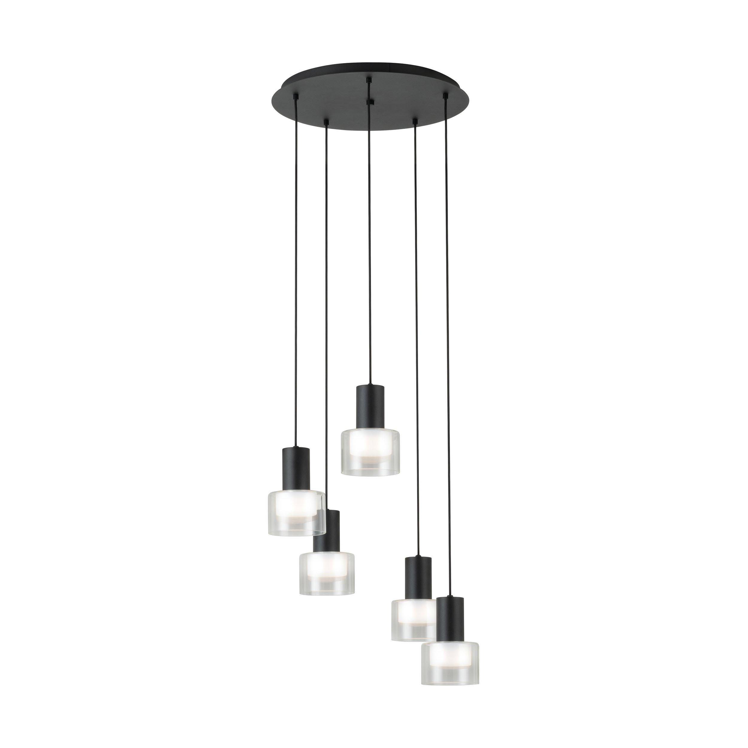 Suspension en verre noir MOLINEROS GU10 5X4,6W