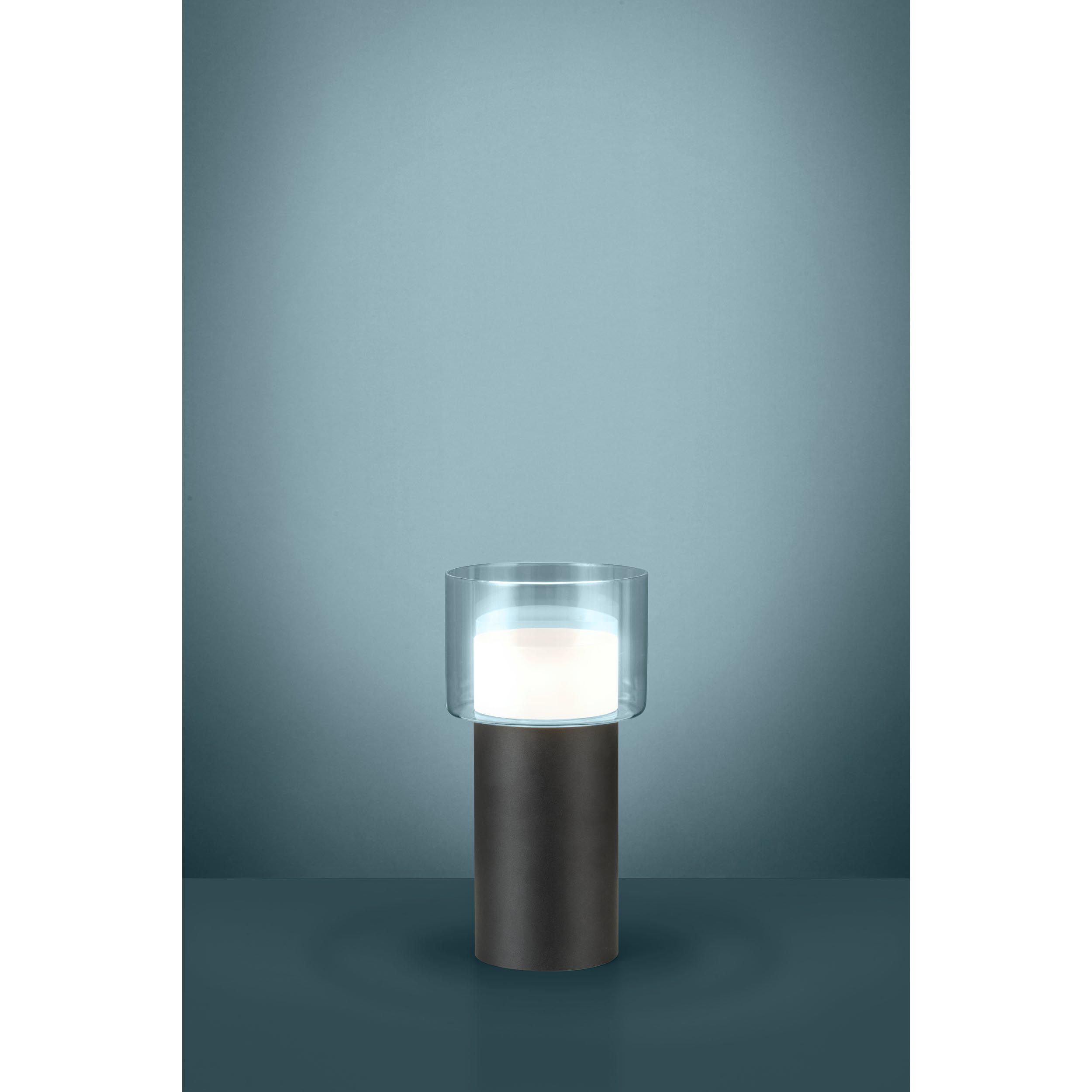 Lampe de table en verre et métal noir MOLINEROS GU10 4,6W