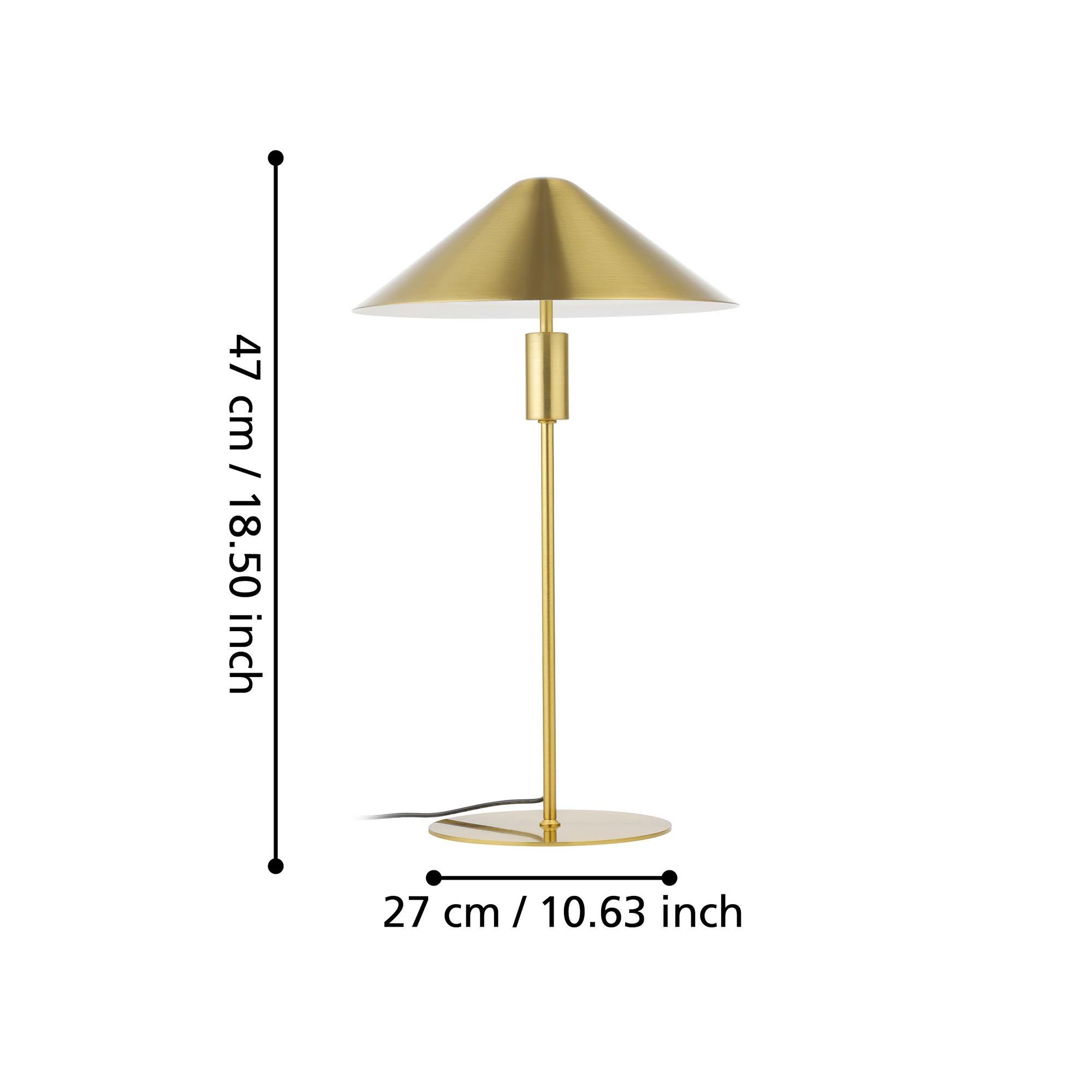 Lampe LED PARAGUAY dimmable en laiton brossé HT46,5cm