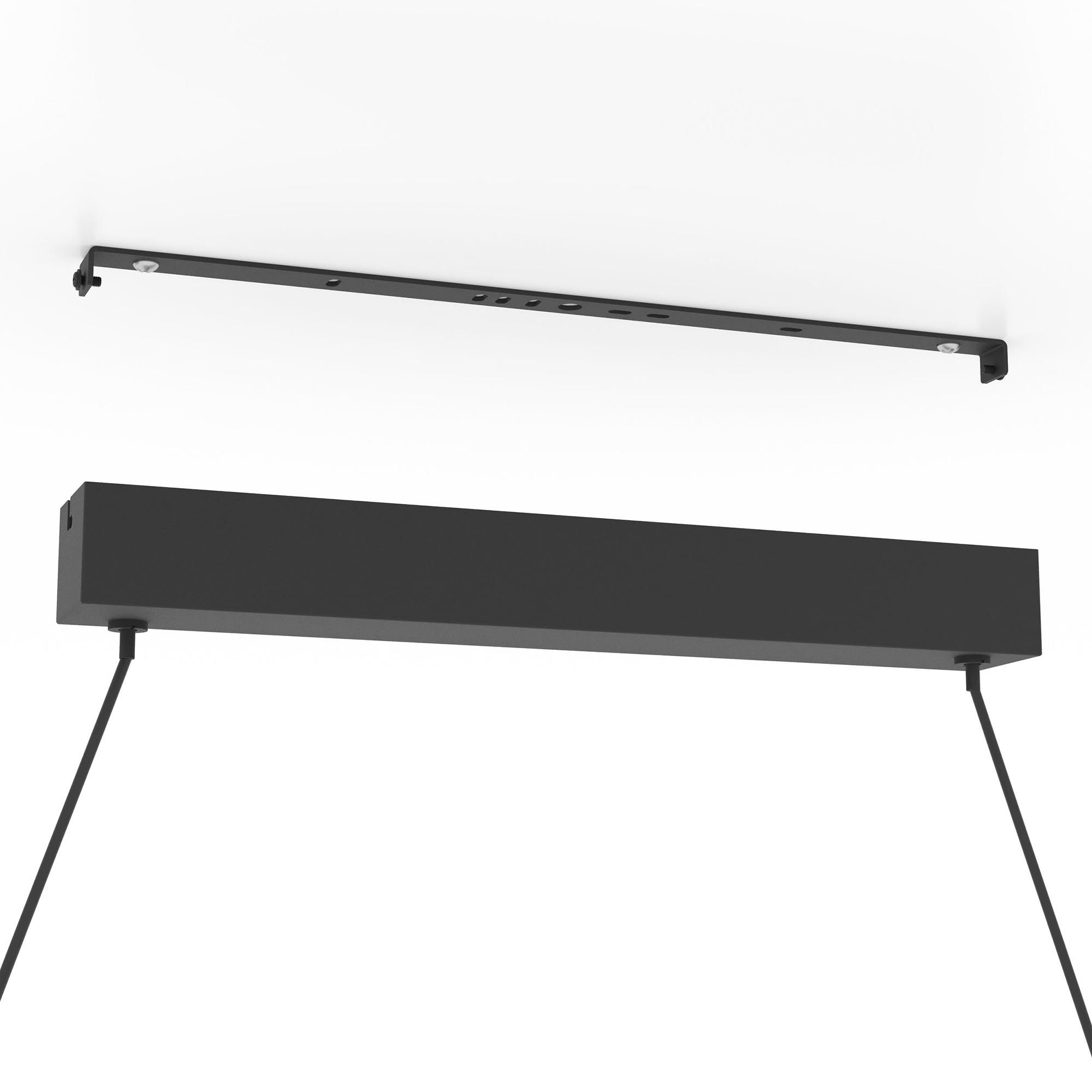 Suspension LED dimmable MONTEBUONO noir L180cm