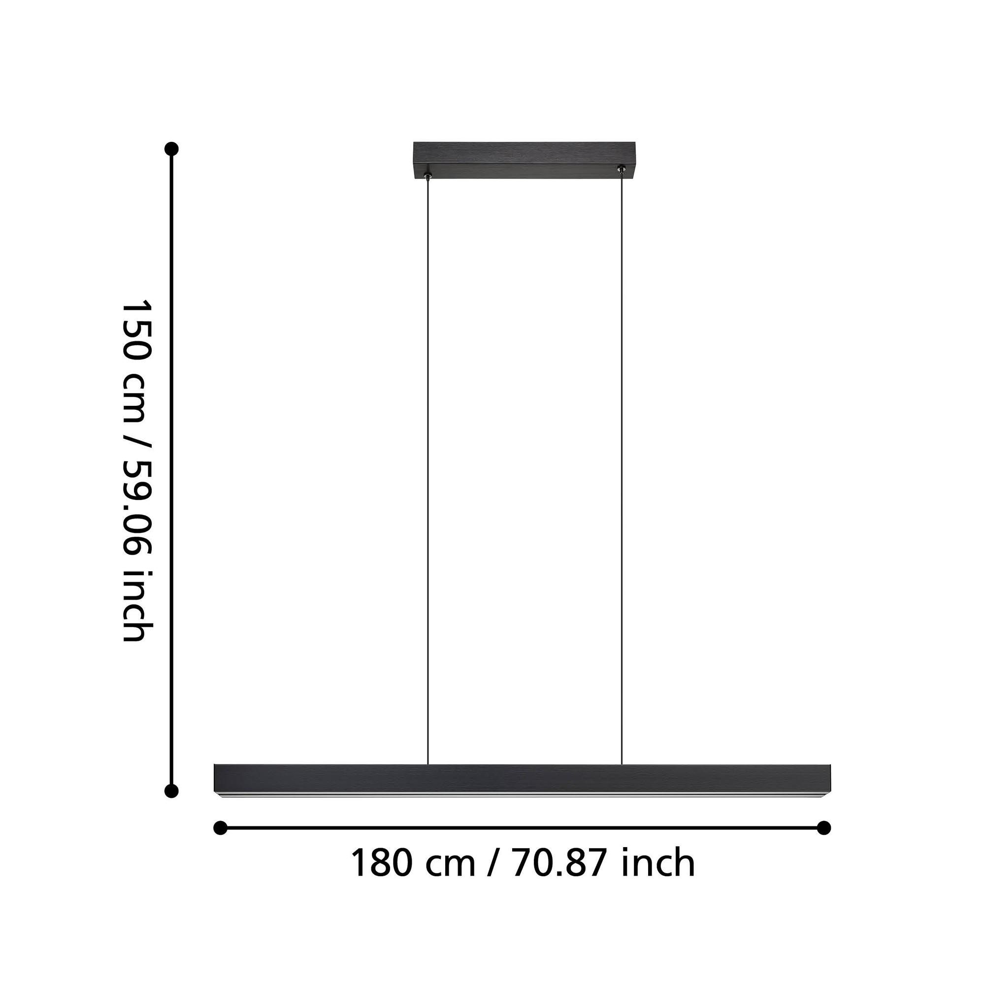 Suspension en métal noir MONTEBUONO led intégrée 2X10W