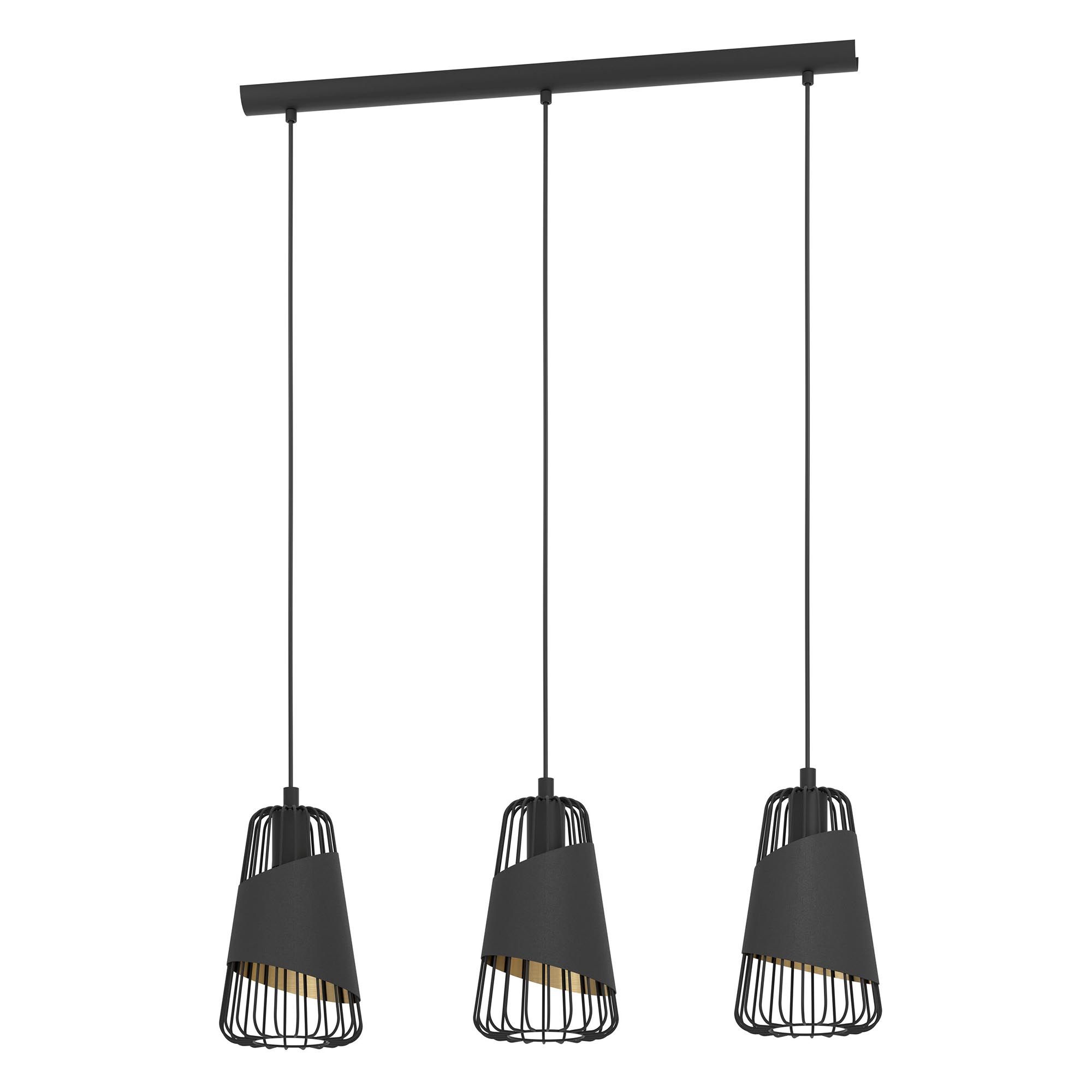 Suspension métal noir AUSTELL E27 3X60W