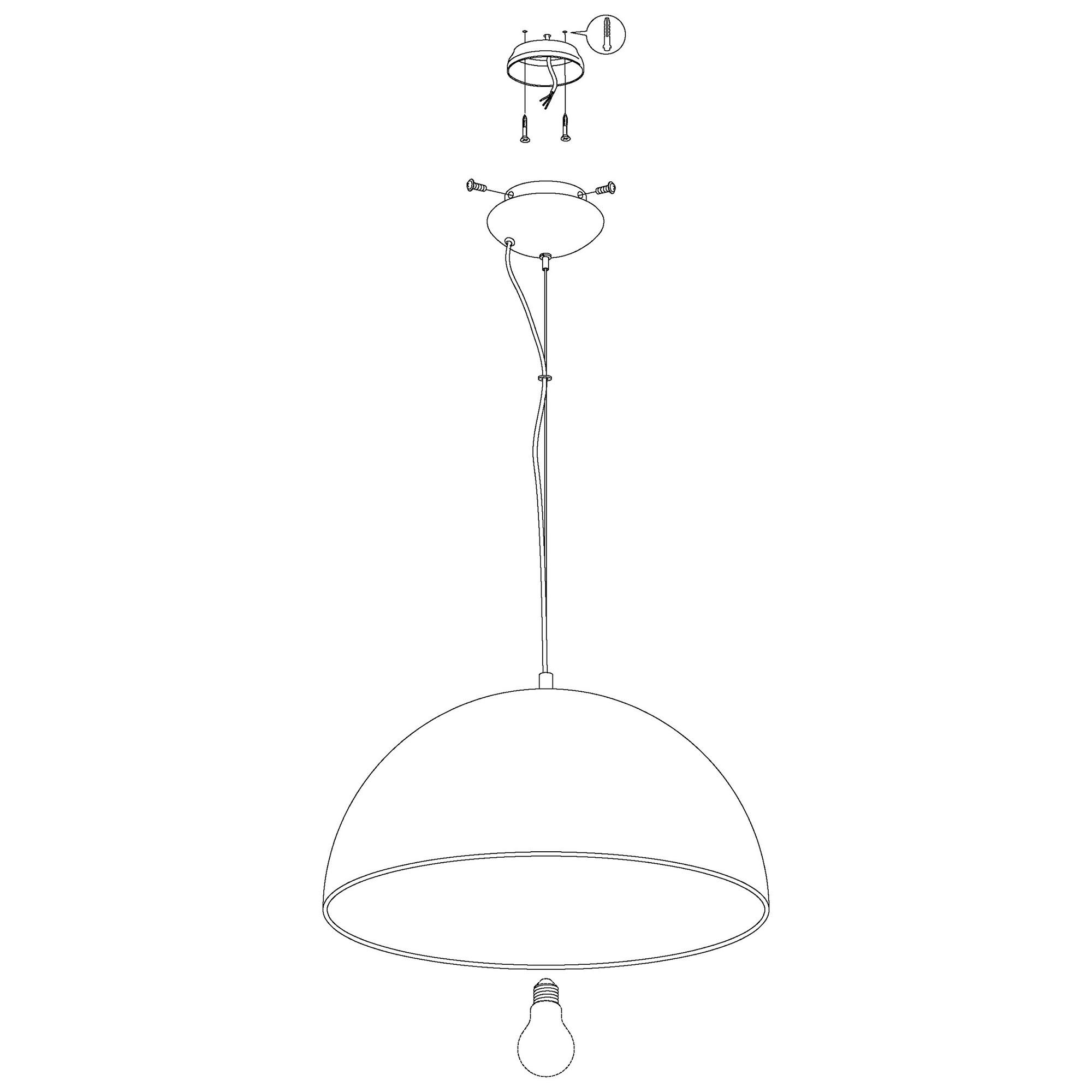 Suspension métal noir GAETANO 1 d53 cm E27 1X60W