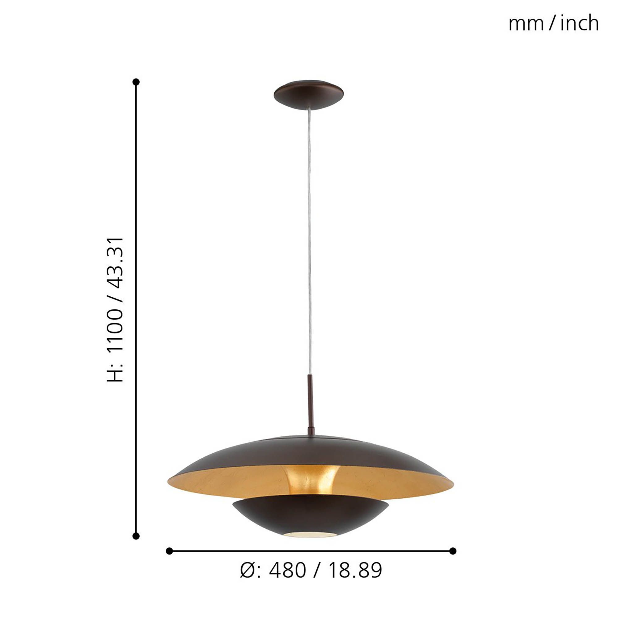 Suspension métal noir NUVANO E27 1X60W