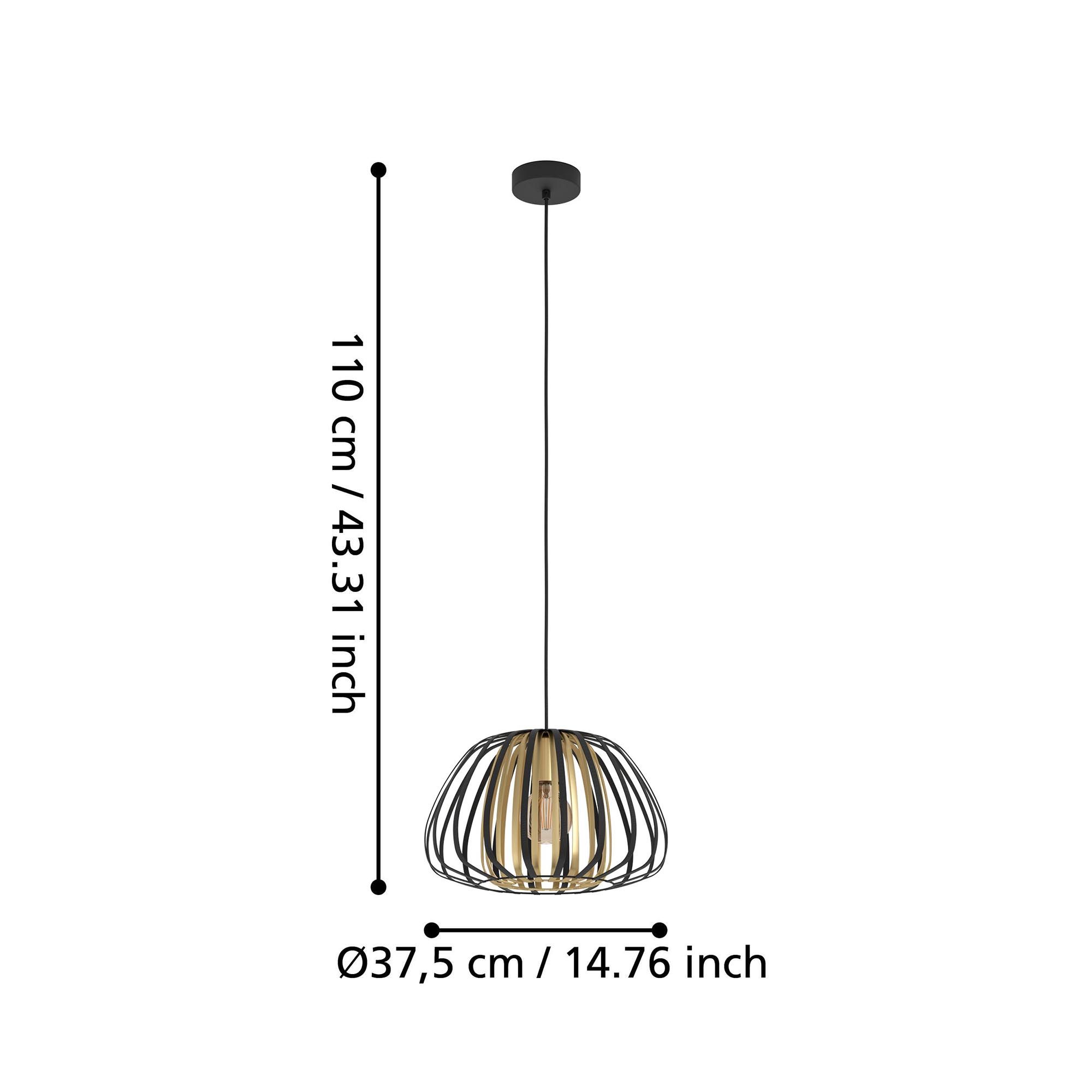 Suspension métal noir ENCINITOS E27 1X40W