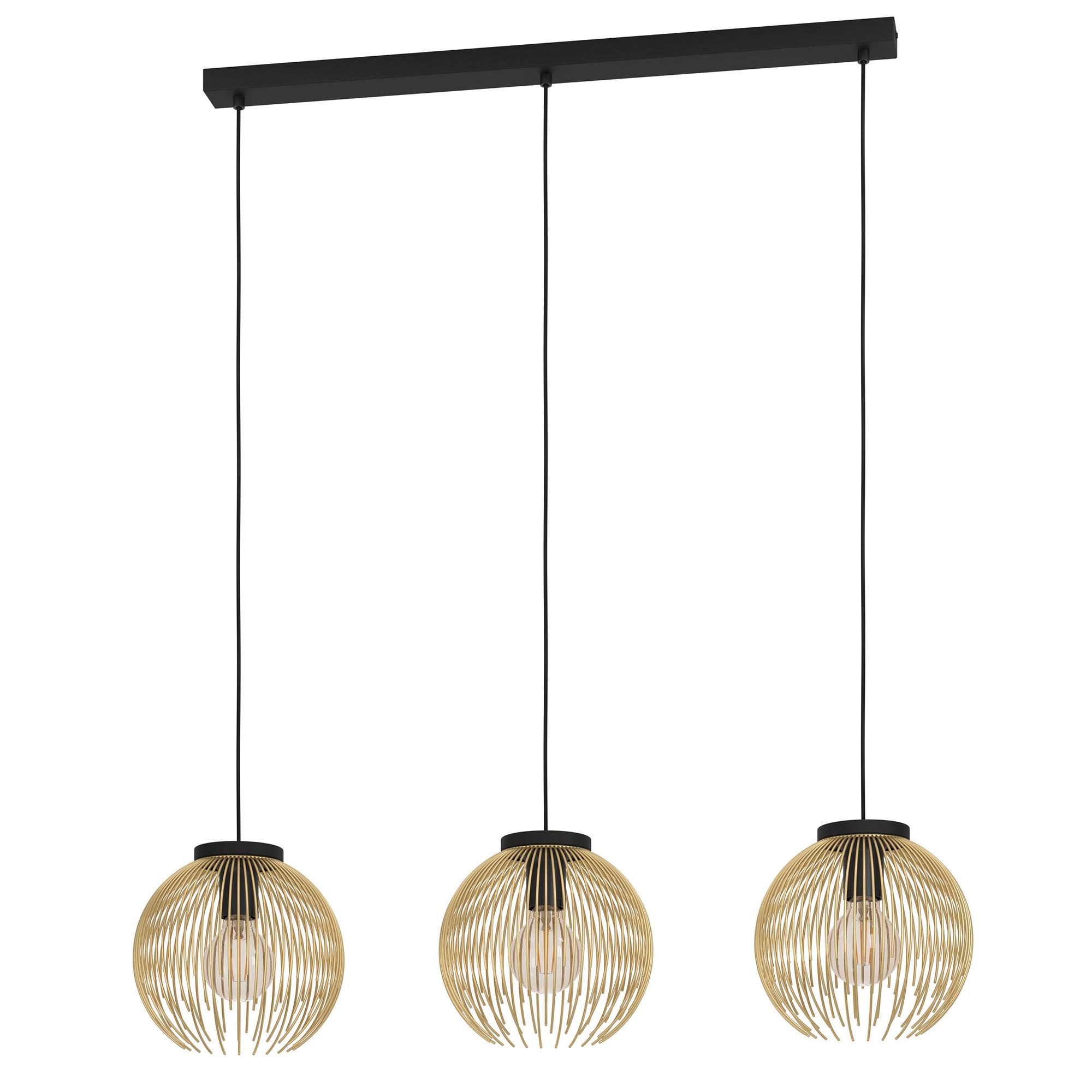 Suspension en métal doré et noir VENEZUELA E27 3X40W