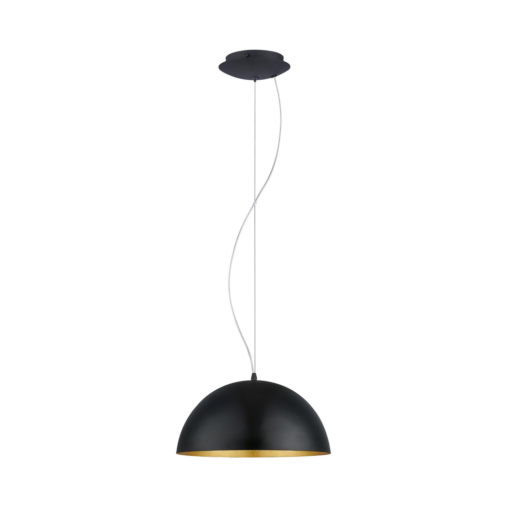 Suspension en métal noir et intérieur doré  GAETANO 1 D38 cm E27 60W