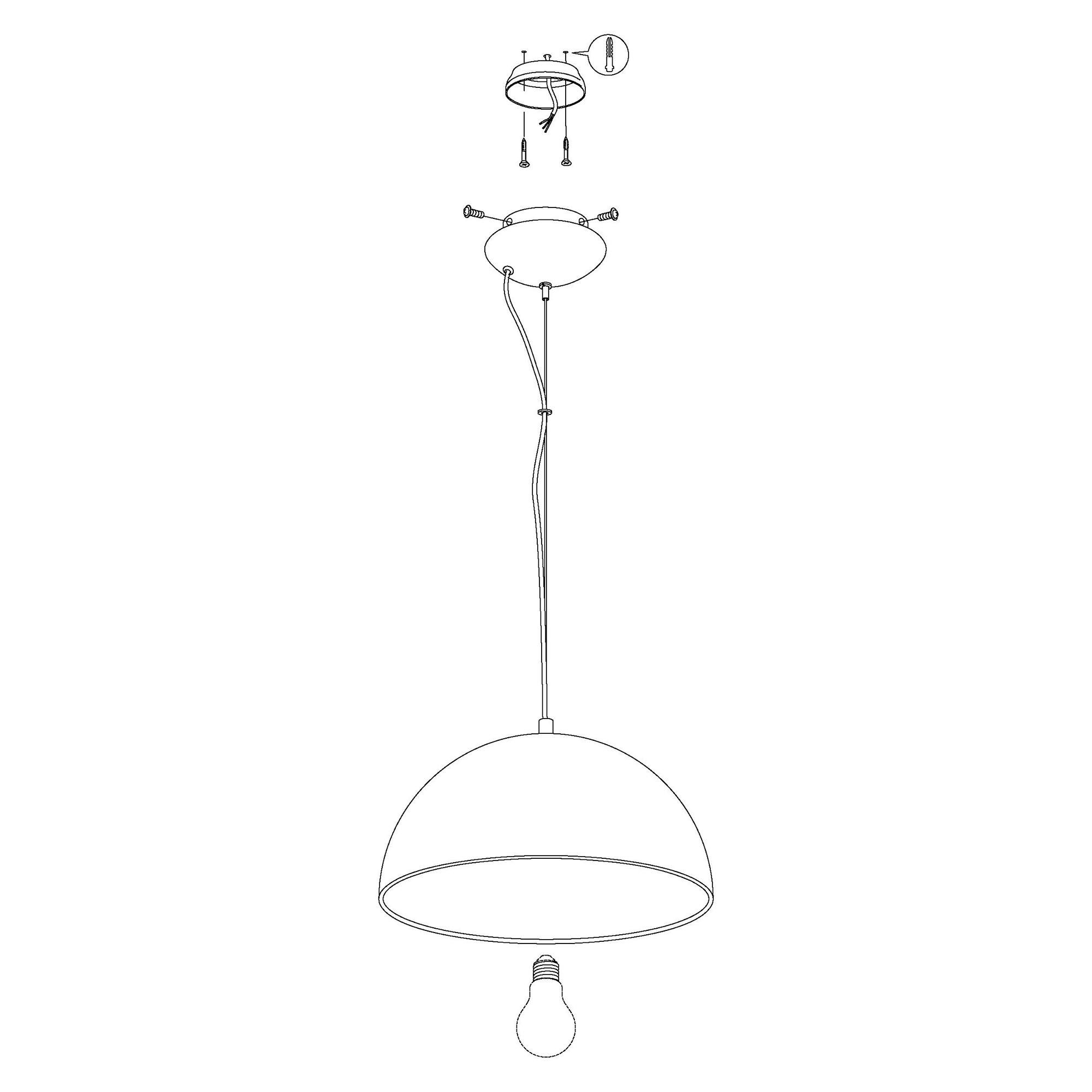 Suspension métal noir GAETANO 1 d38 cm E27 1X60W