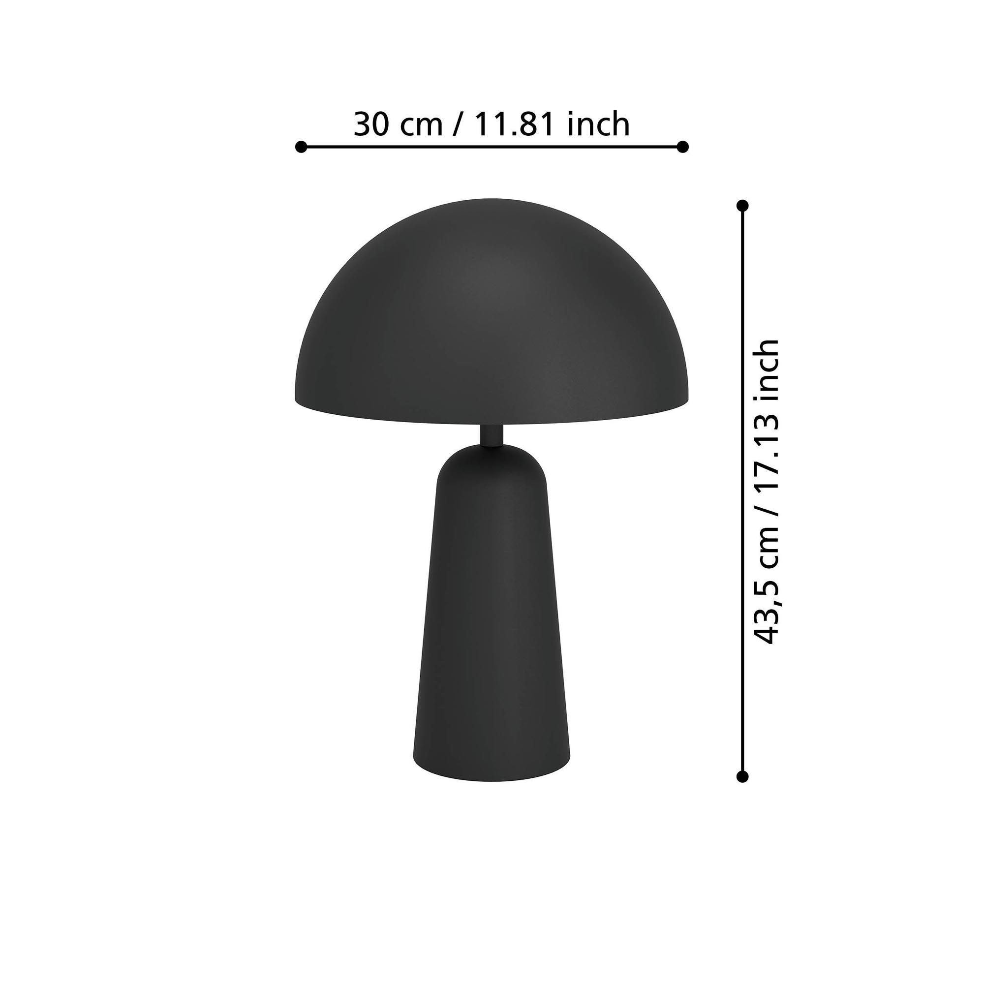 Lampe de table en métal noir ARANZOLA E27 40W