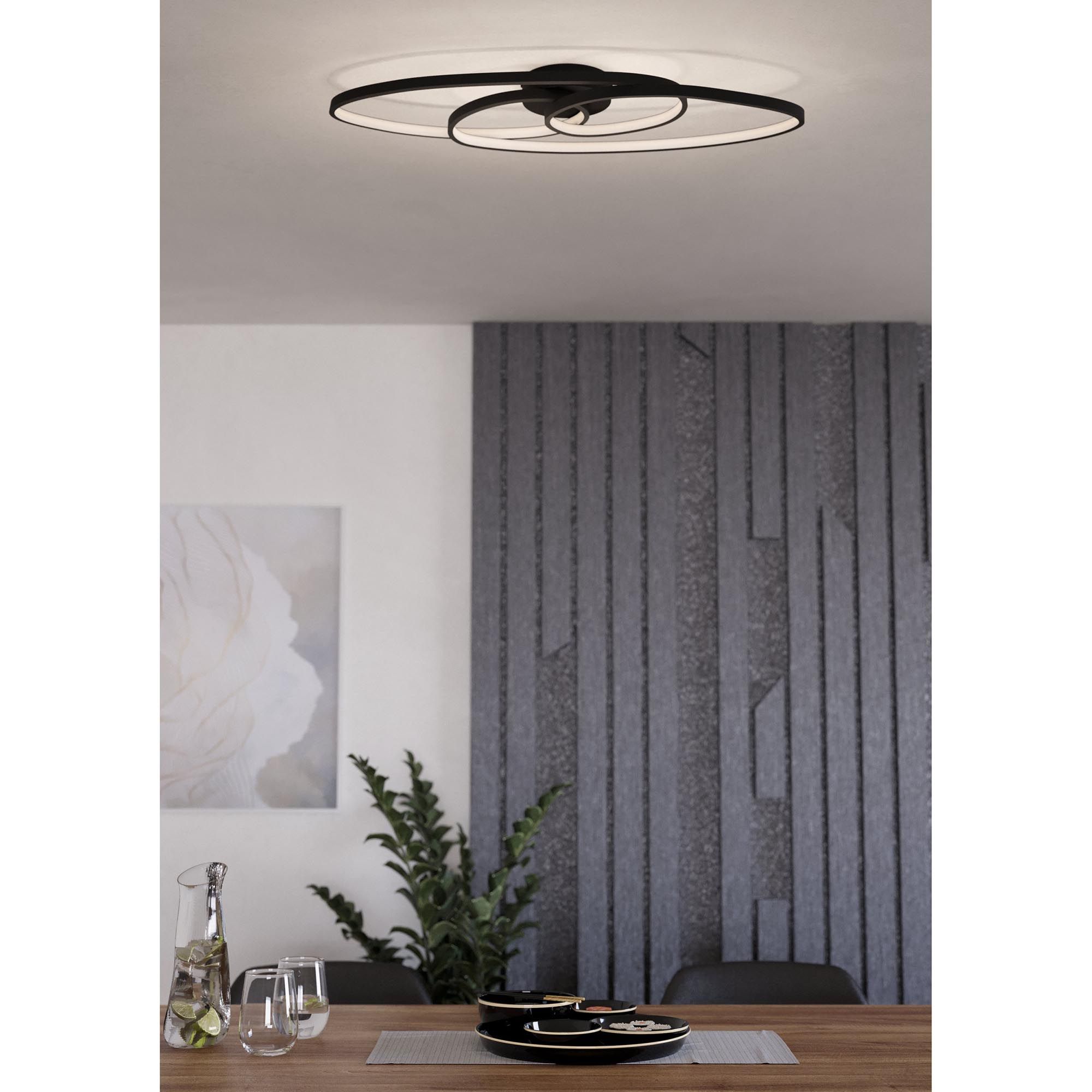 Plafonnier en métal noir GIANELLA led intégrée 38W